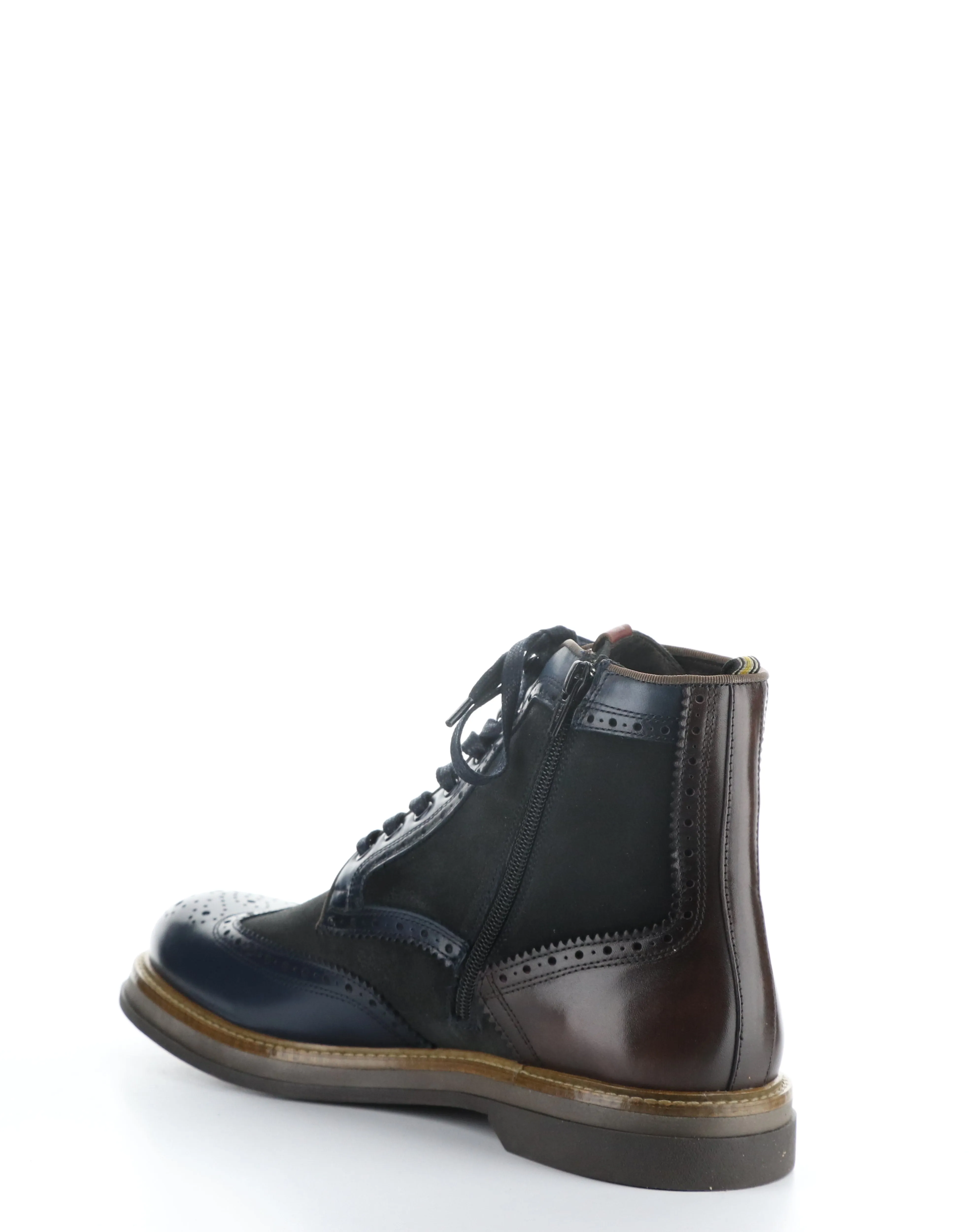 12432B NAVY Round Toe Boots