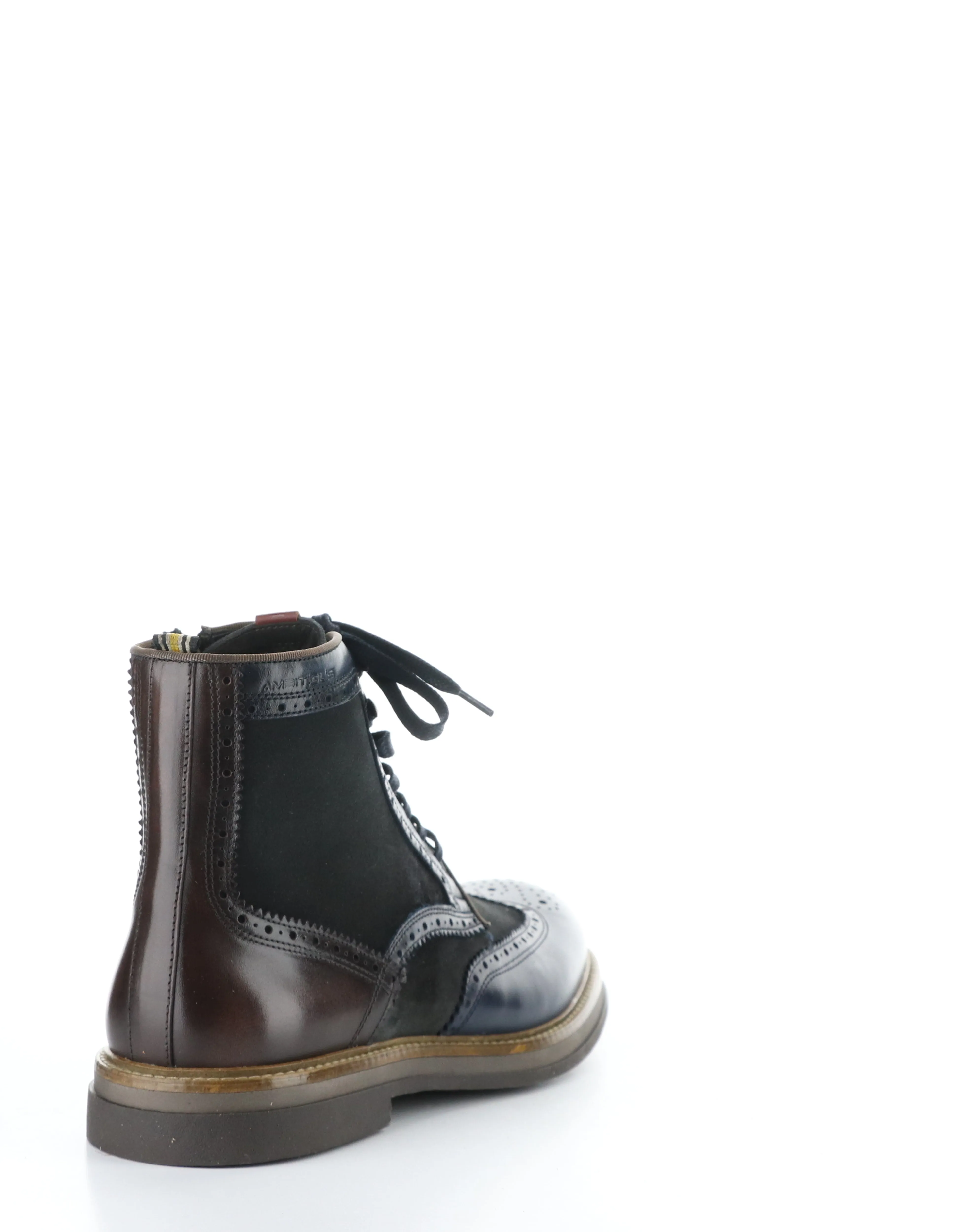 12432B NAVY Round Toe Boots