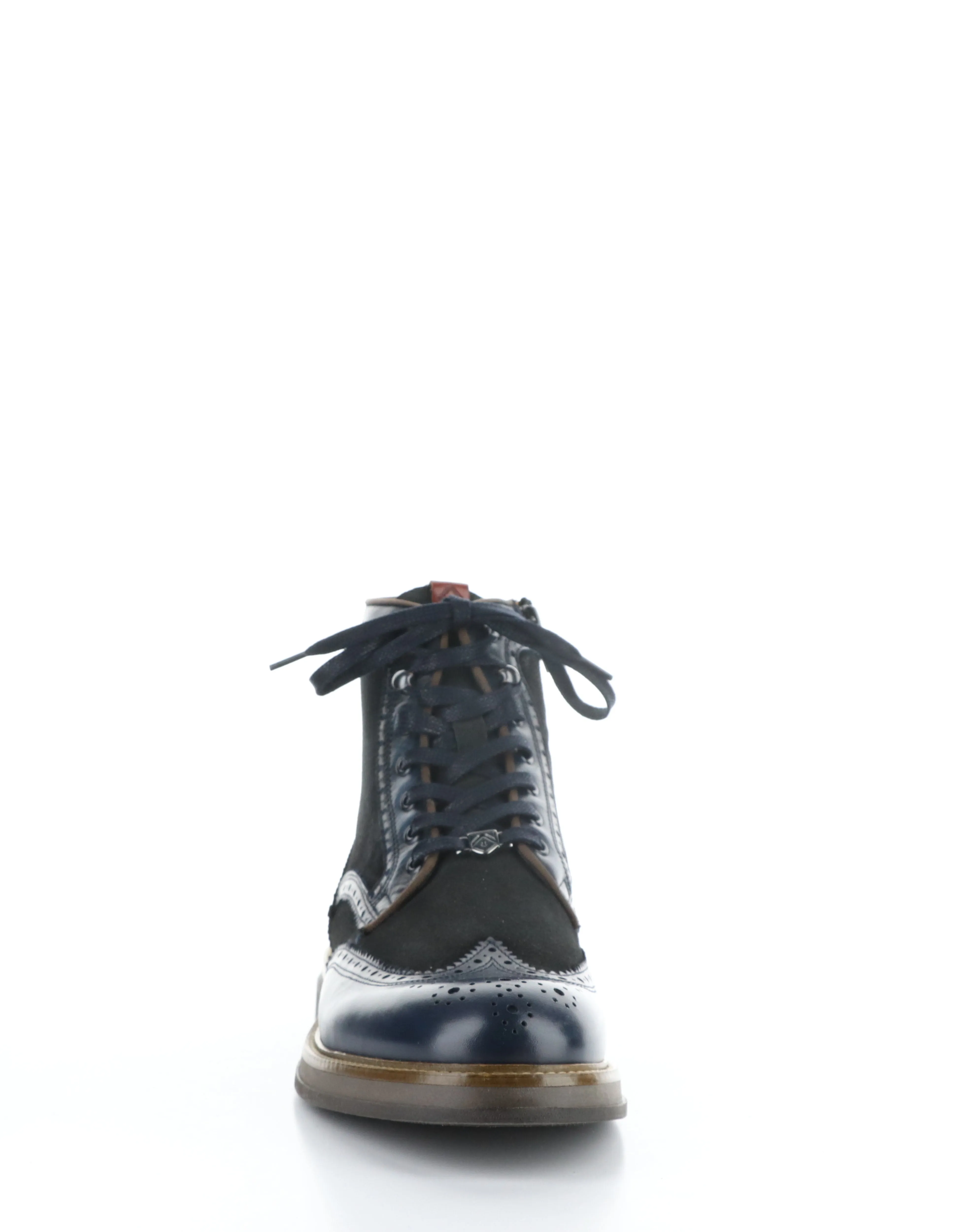 12432B NAVY Round Toe Boots