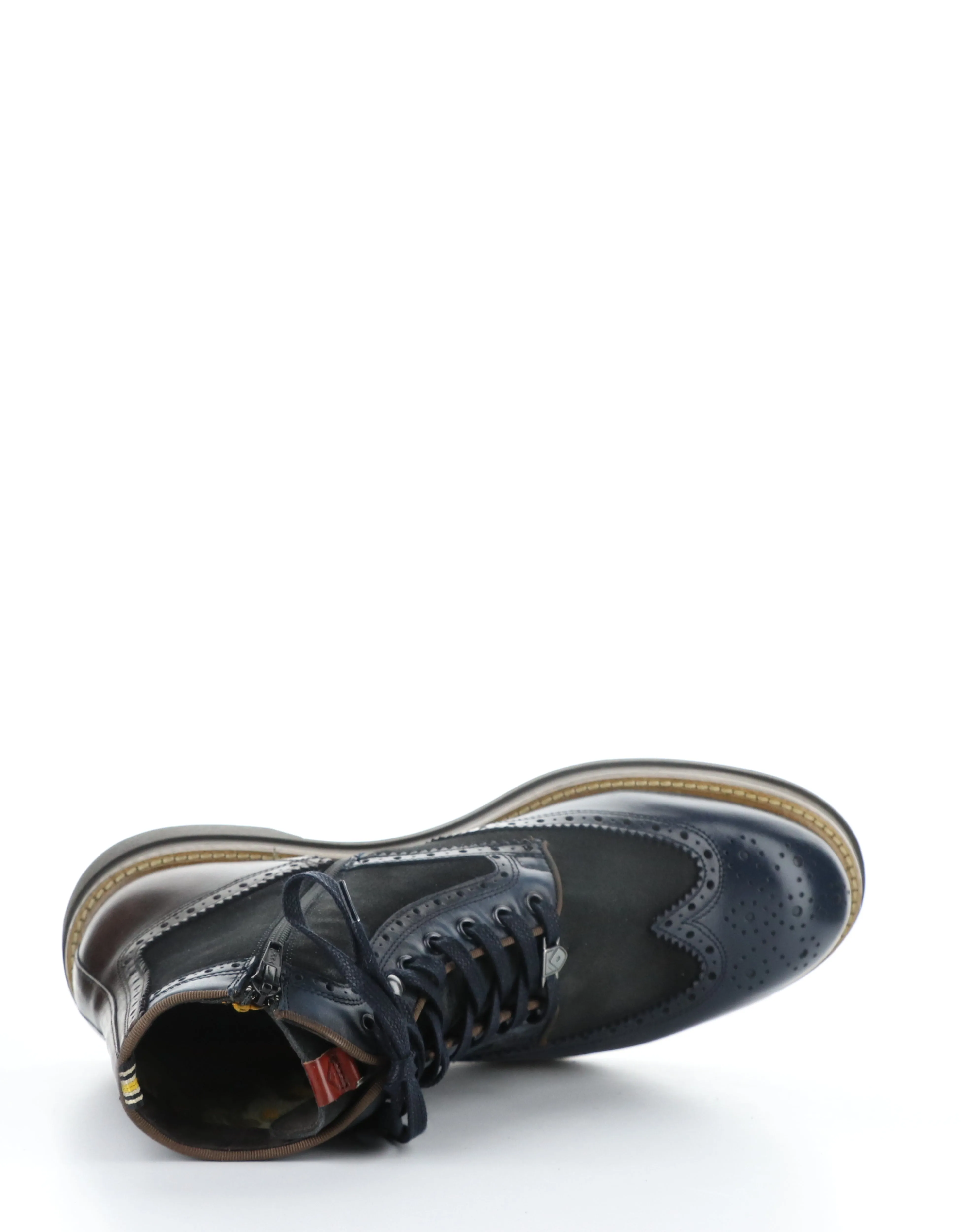 12432B NAVY Round Toe Boots