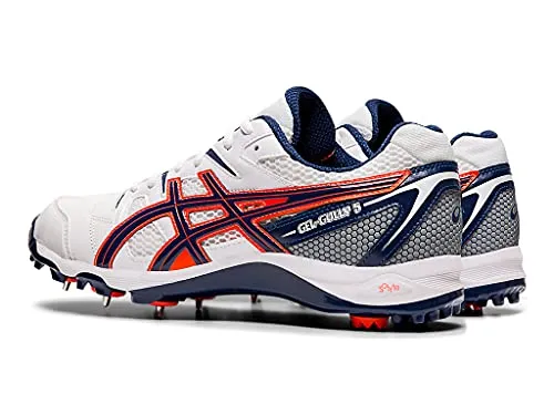 ASICS Men Gel-Peake 5 White/Blue Expanse Leather Cricket Shoes-6 UK (40 EU) (7 US) (P613Y)