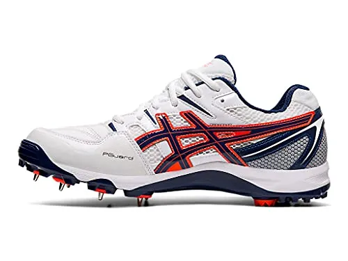 ASICS Men Gel-Peake 5 White/Blue Expanse Leather Cricket Shoes-6 UK (40 EU) (7 US) (P613Y)