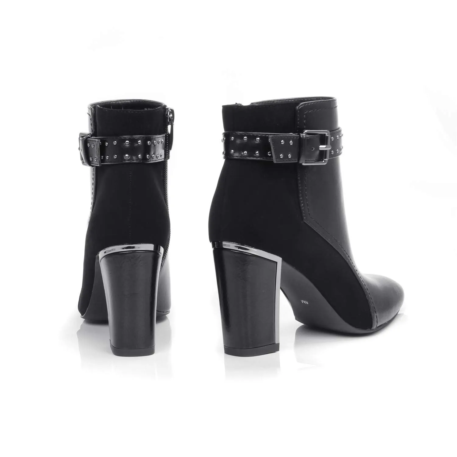 Bridget Black Fashion Trendy Faux Leather Ankle Boot