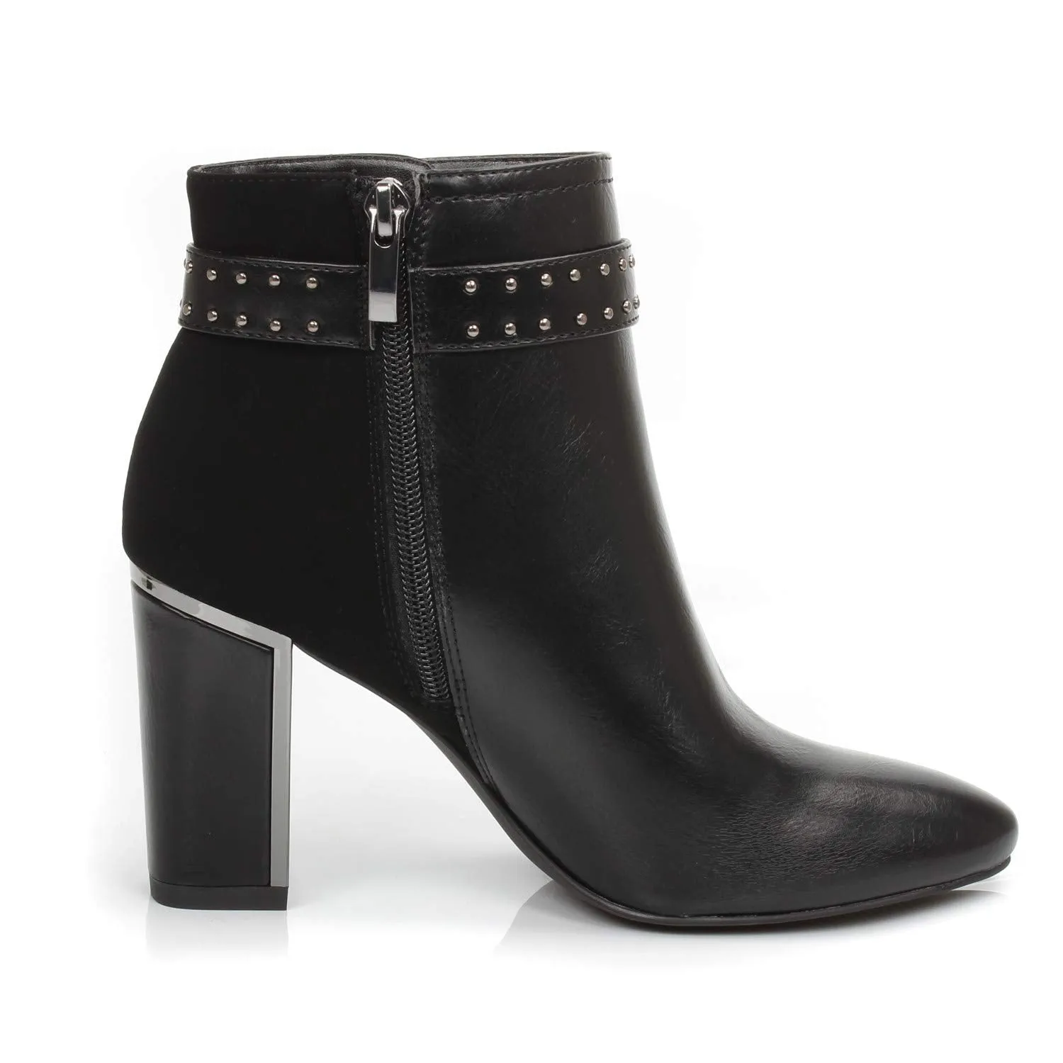 Bridget Black Fashion Trendy Faux Leather Ankle Boot