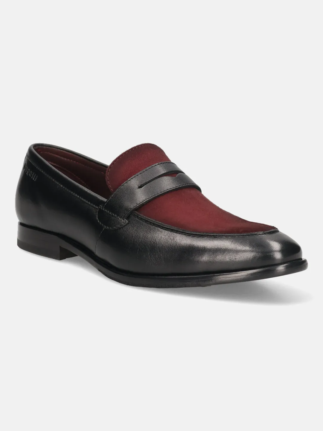 bugatti Black & Bordo Premium Leather Slip-ons Formal