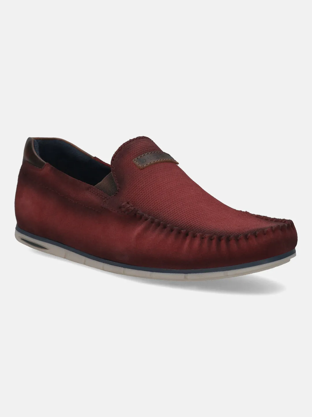 bugatti Dark Red Premium Leather Slip On