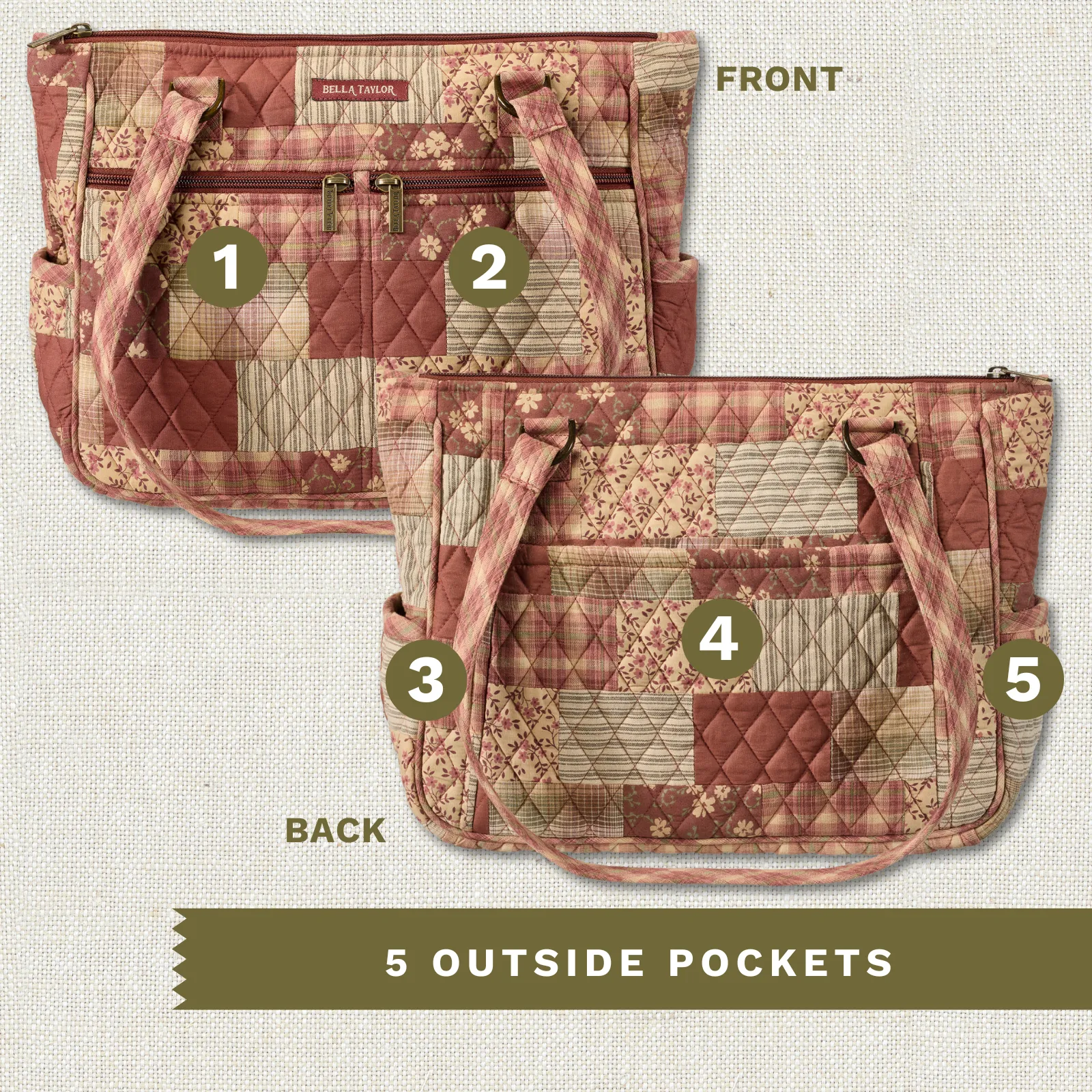 Burgundy Patch Everyday Tote