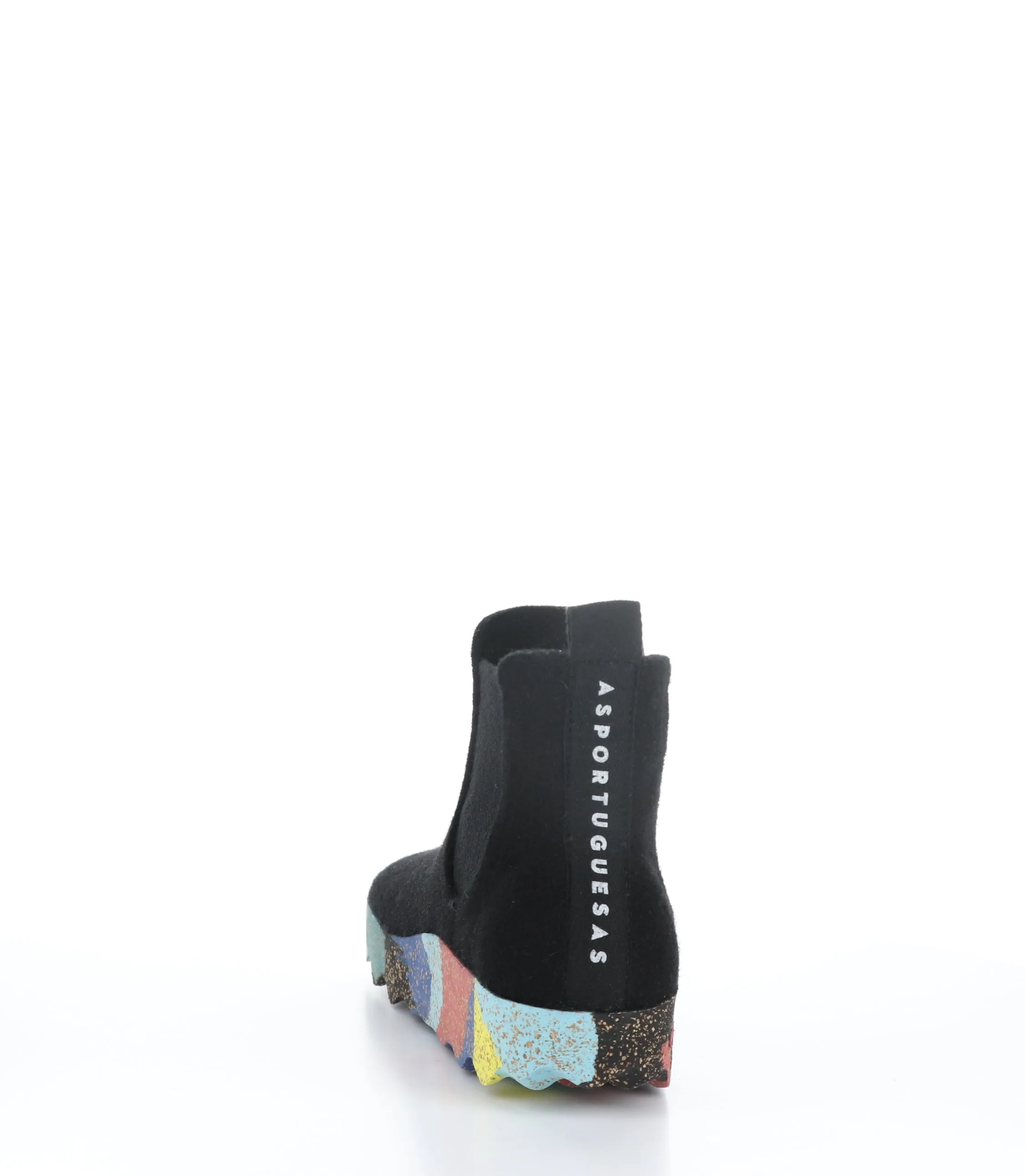 CAIA084ASP Black/Multi Round Toe Boots