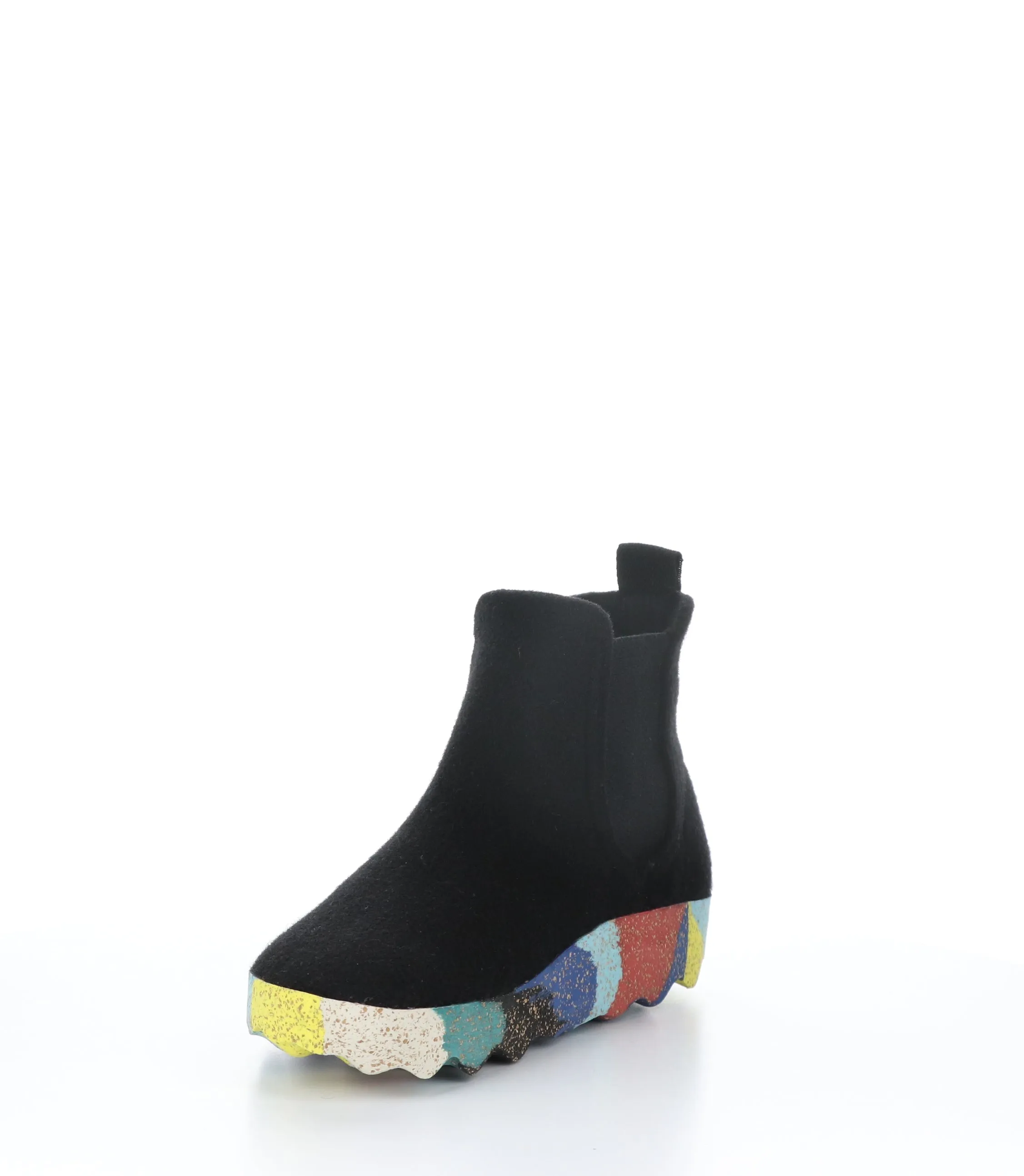 CAIA084ASP Black/Multi Round Toe Boots