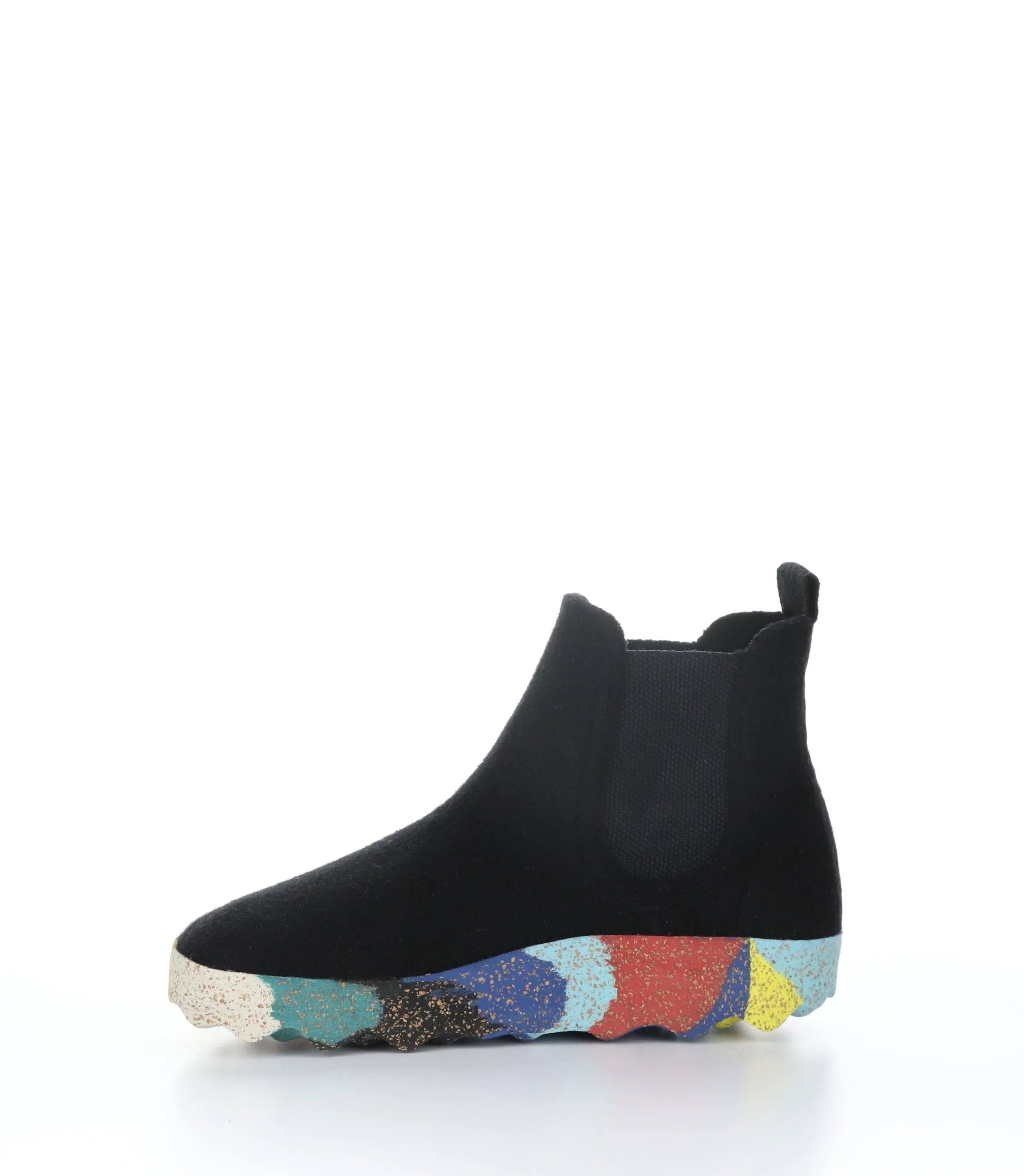 CAIA084ASP Black/Multi Round Toe Boots