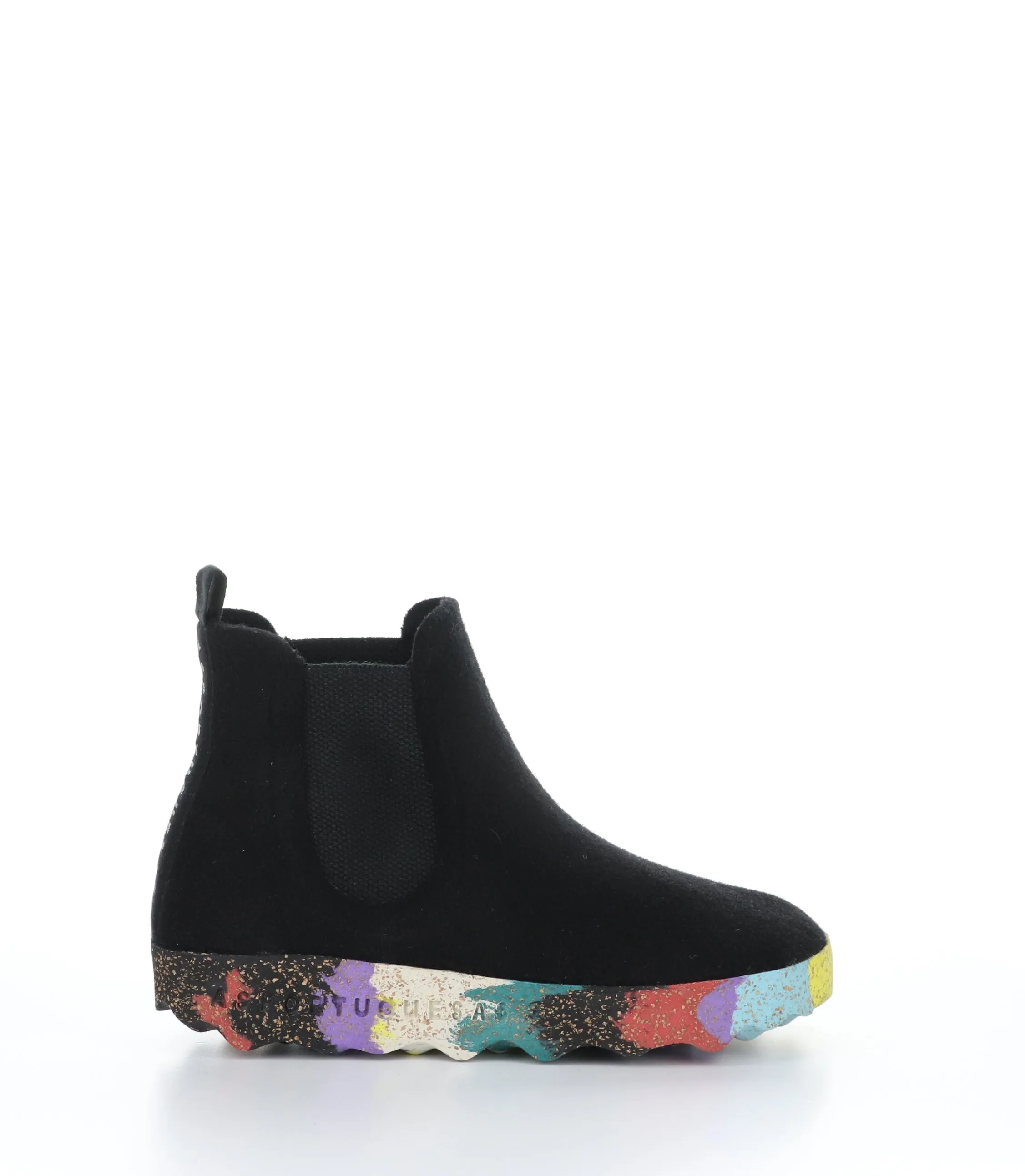 CAIA084ASP Black/Multi Round Toe Boots