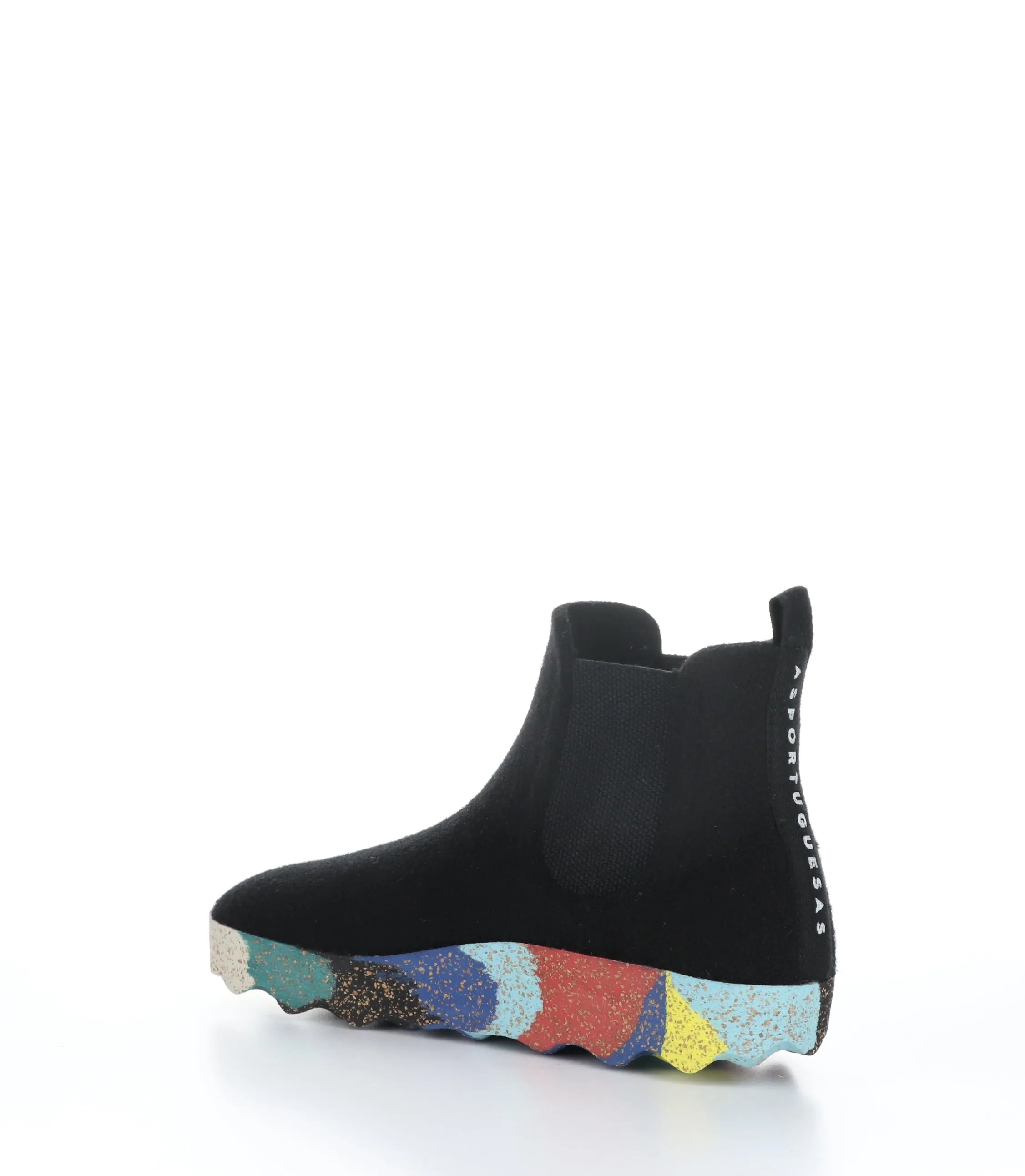 CAIA084ASP Black/Multi Round Toe Boots