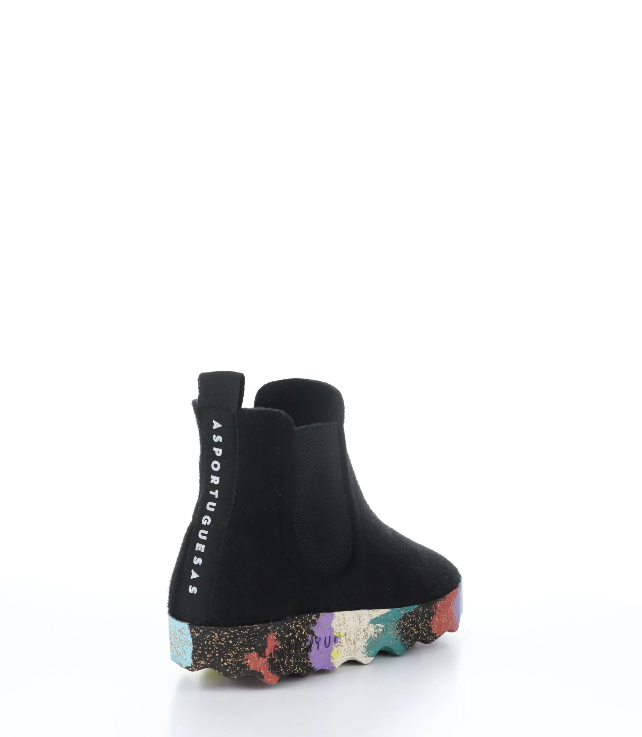CAIA084ASP Black/Multi Round Toe Boots