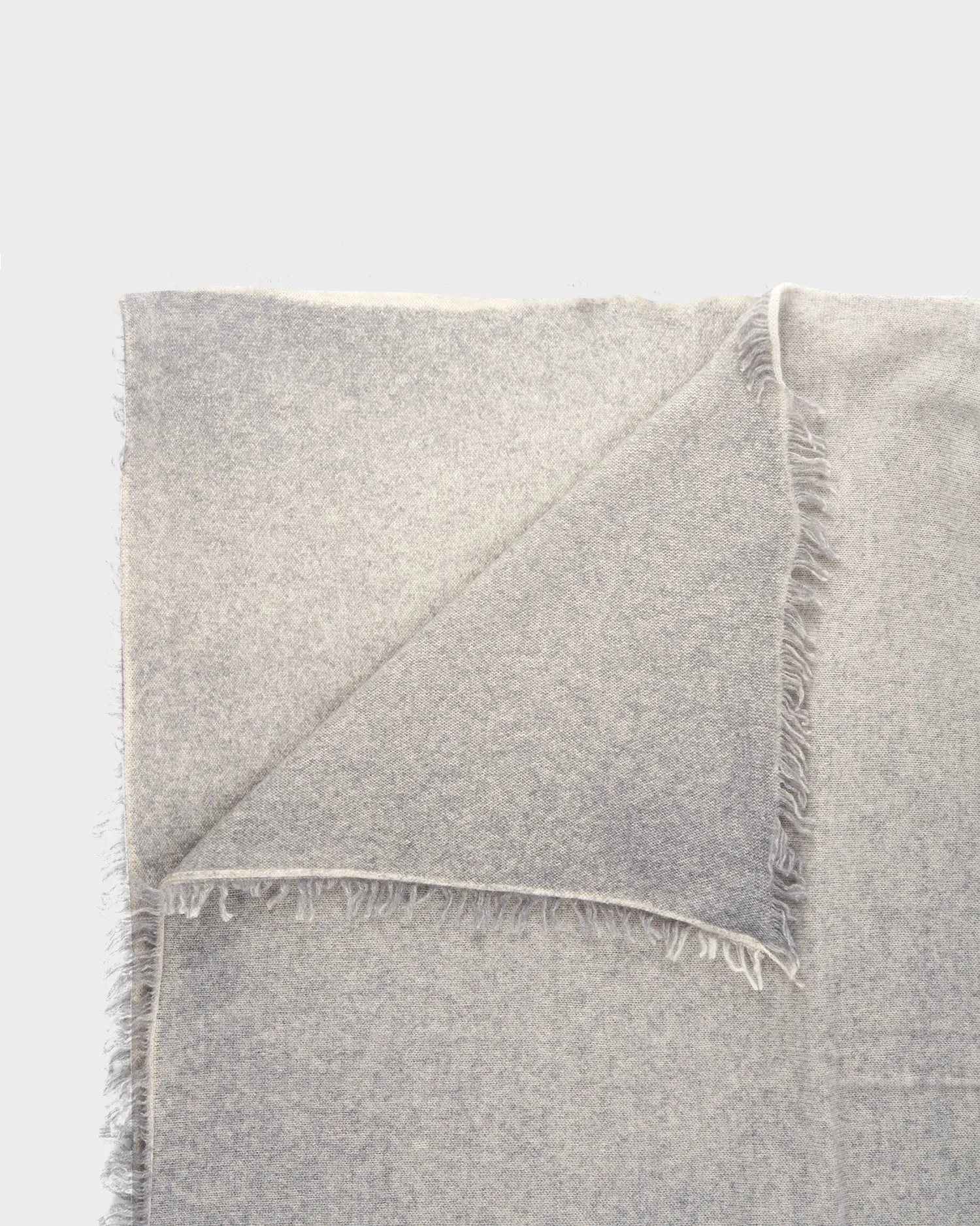 Grey Frayed Edge Cashmere Scarf