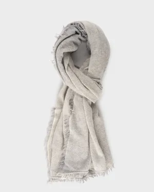 Grey Frayed Edge Cashmere Scarf