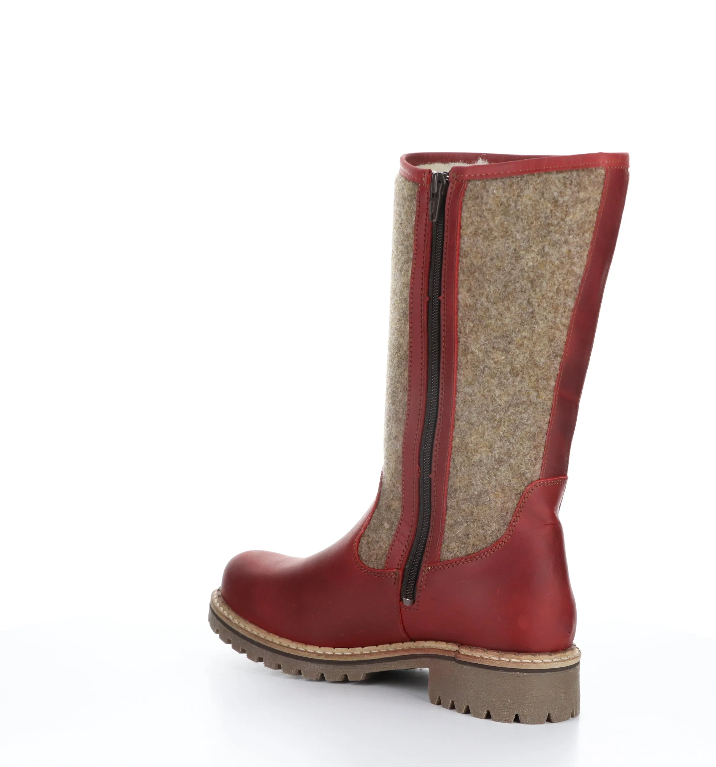HANAH Red/Beige Round Toe Boots