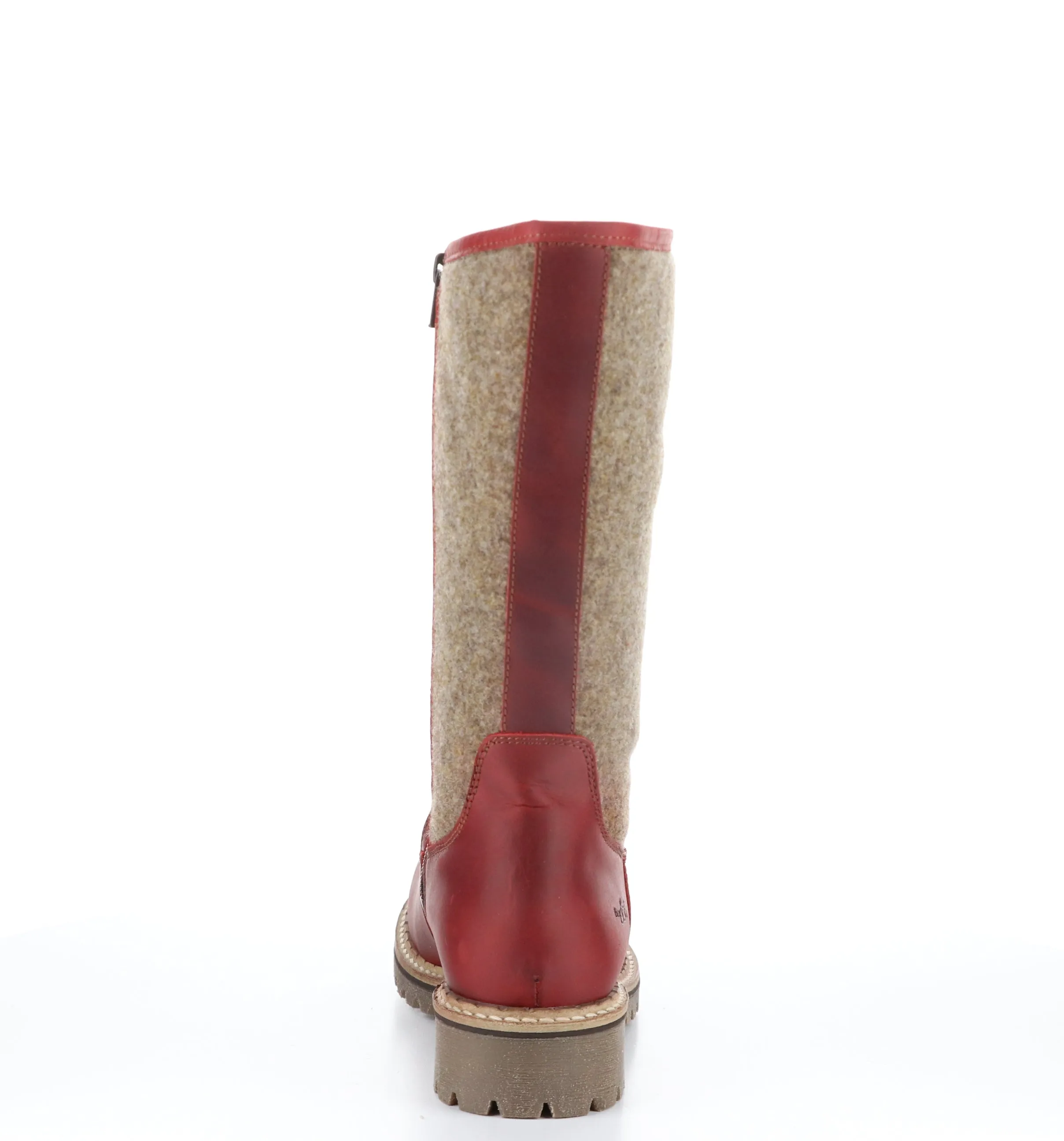 HANAH Red/Beige Round Toe Boots