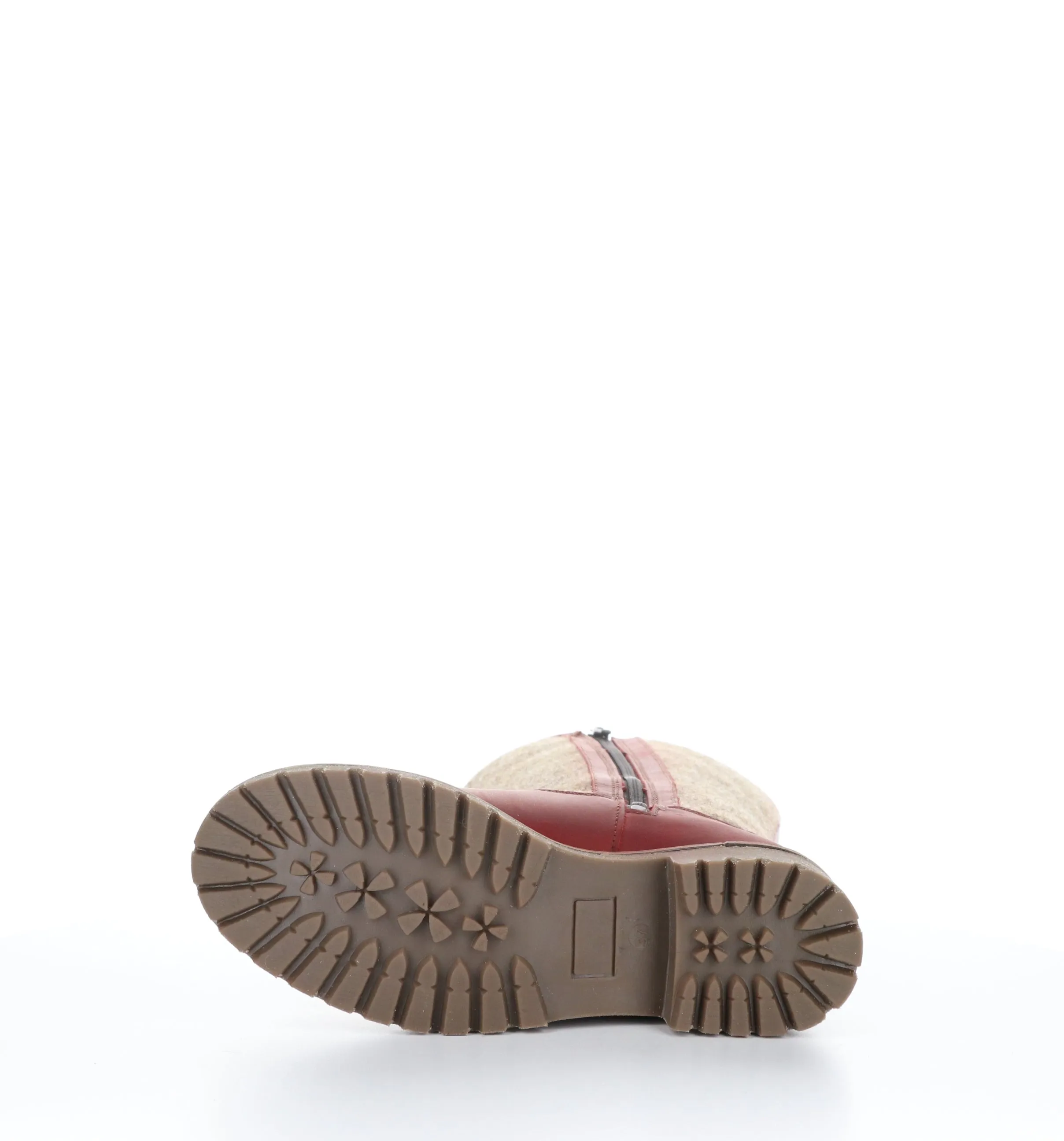 HANAH Red/Beige Round Toe Boots