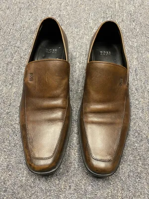 Hugo Boss Chesterfield Brown Slip On Shoes Mens size 8
