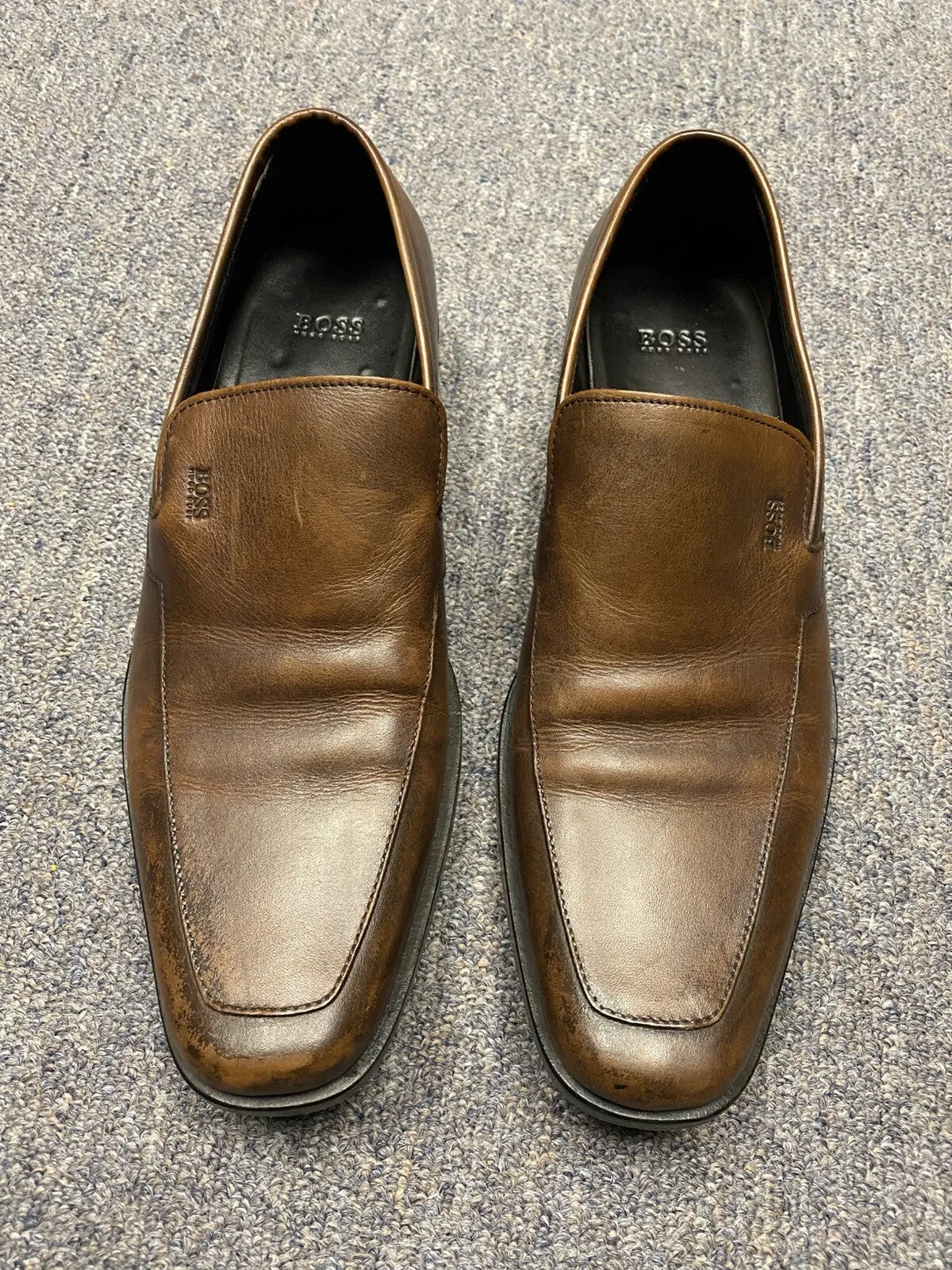 Hugo Boss Chesterfield Brown Slip On Shoes Mens size 8