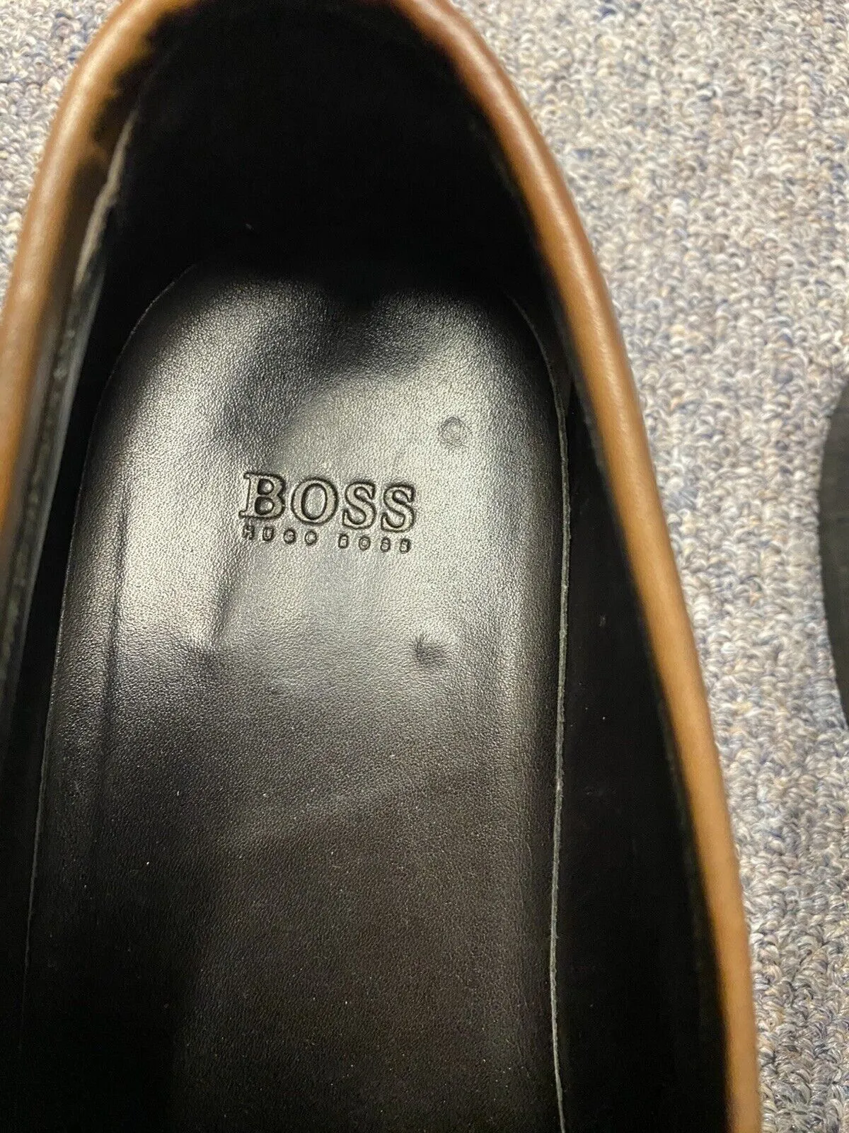 Hugo Boss Chesterfield Brown Slip On Shoes Mens size 8