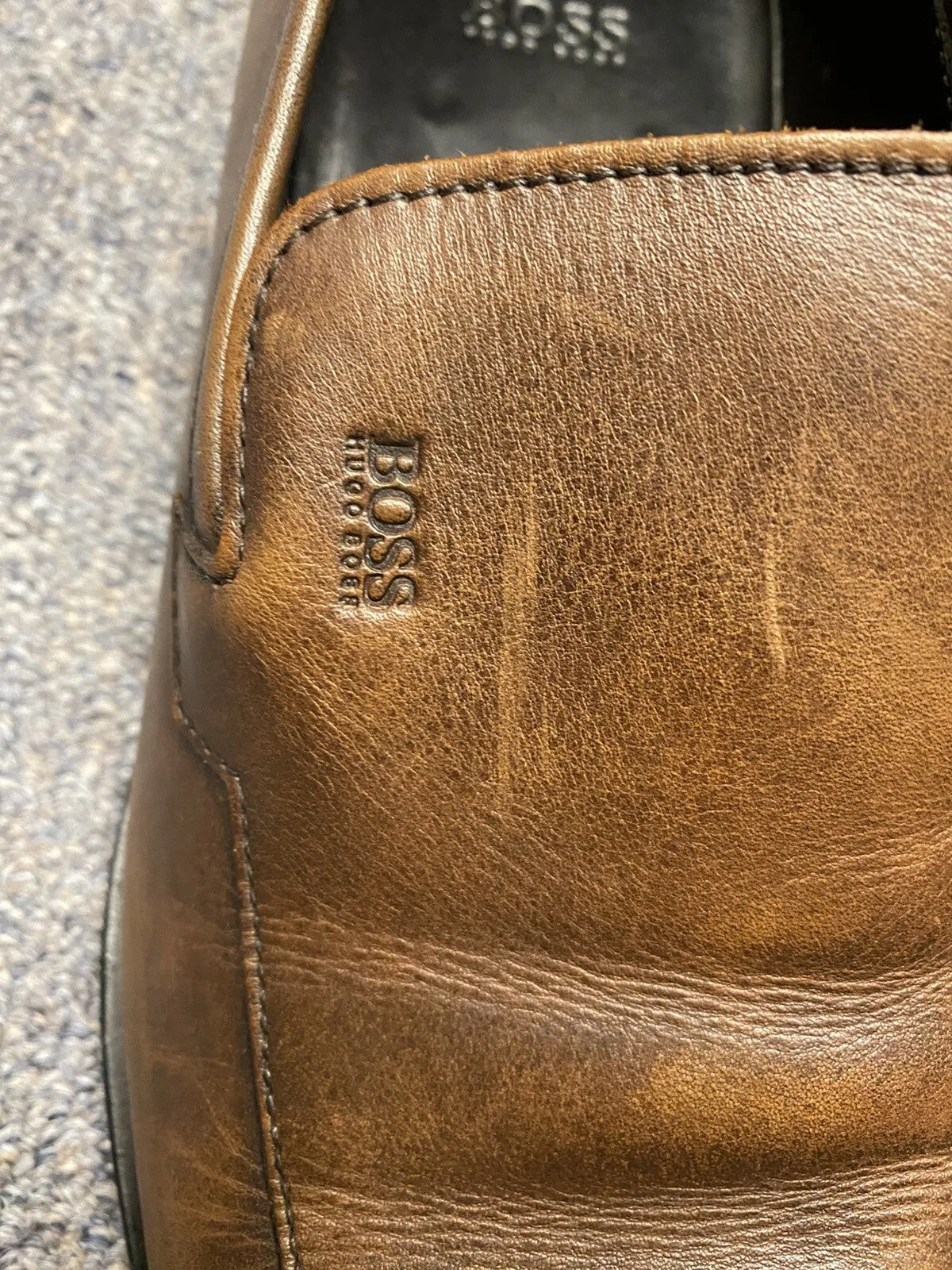 Hugo Boss Chesterfield Brown Slip On Shoes Mens size 8