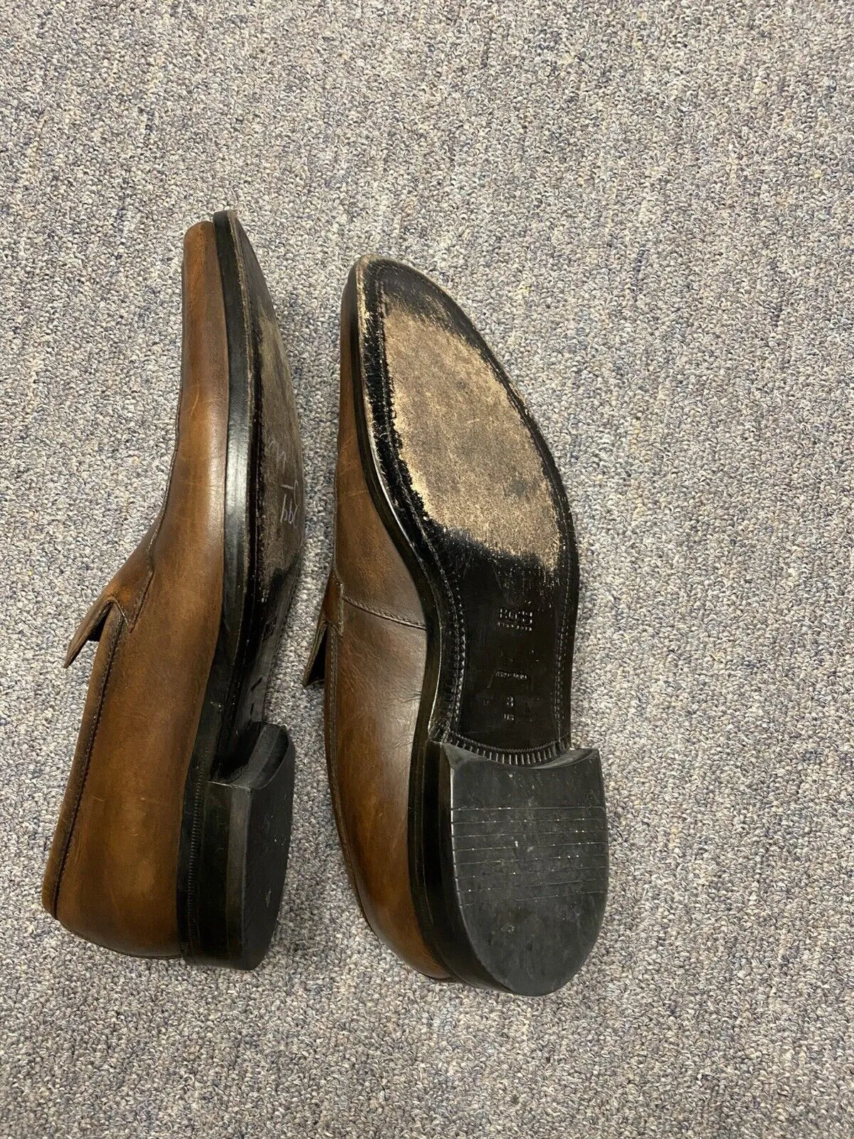 Hugo Boss Chesterfield Brown Slip On Shoes Mens size 8