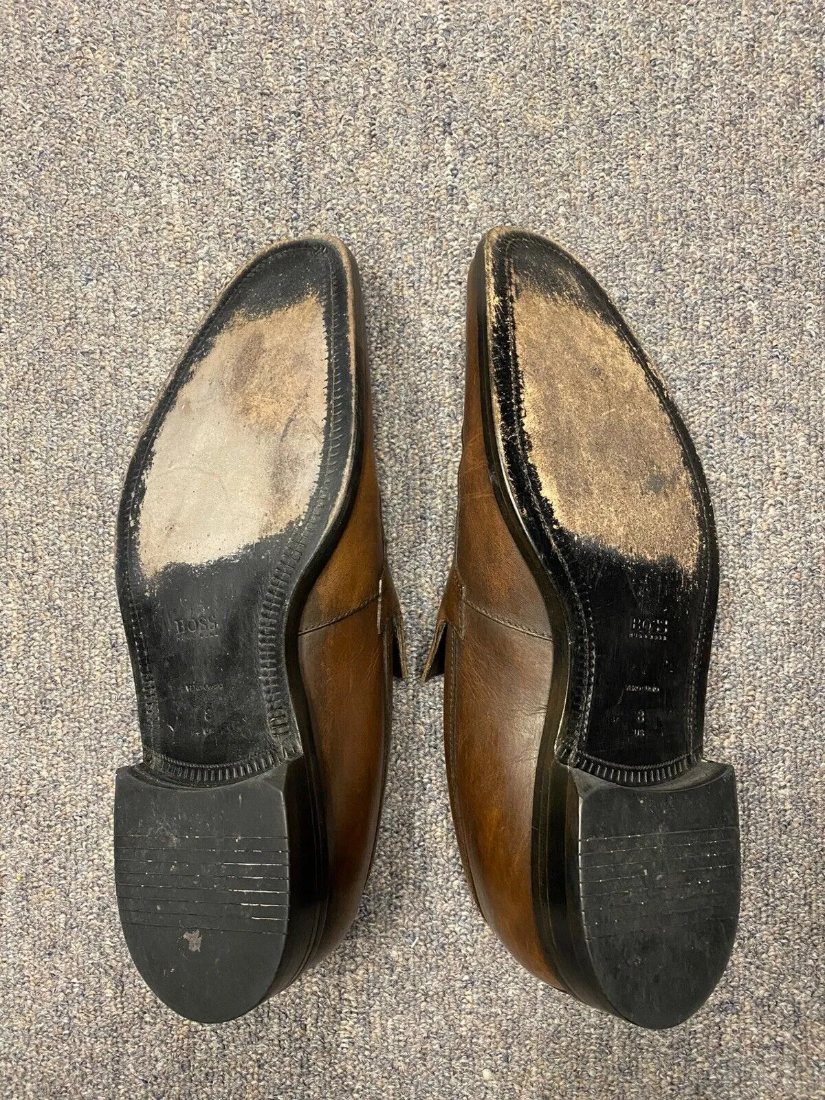 Hugo Boss Chesterfield Brown Slip On Shoes Mens size 8