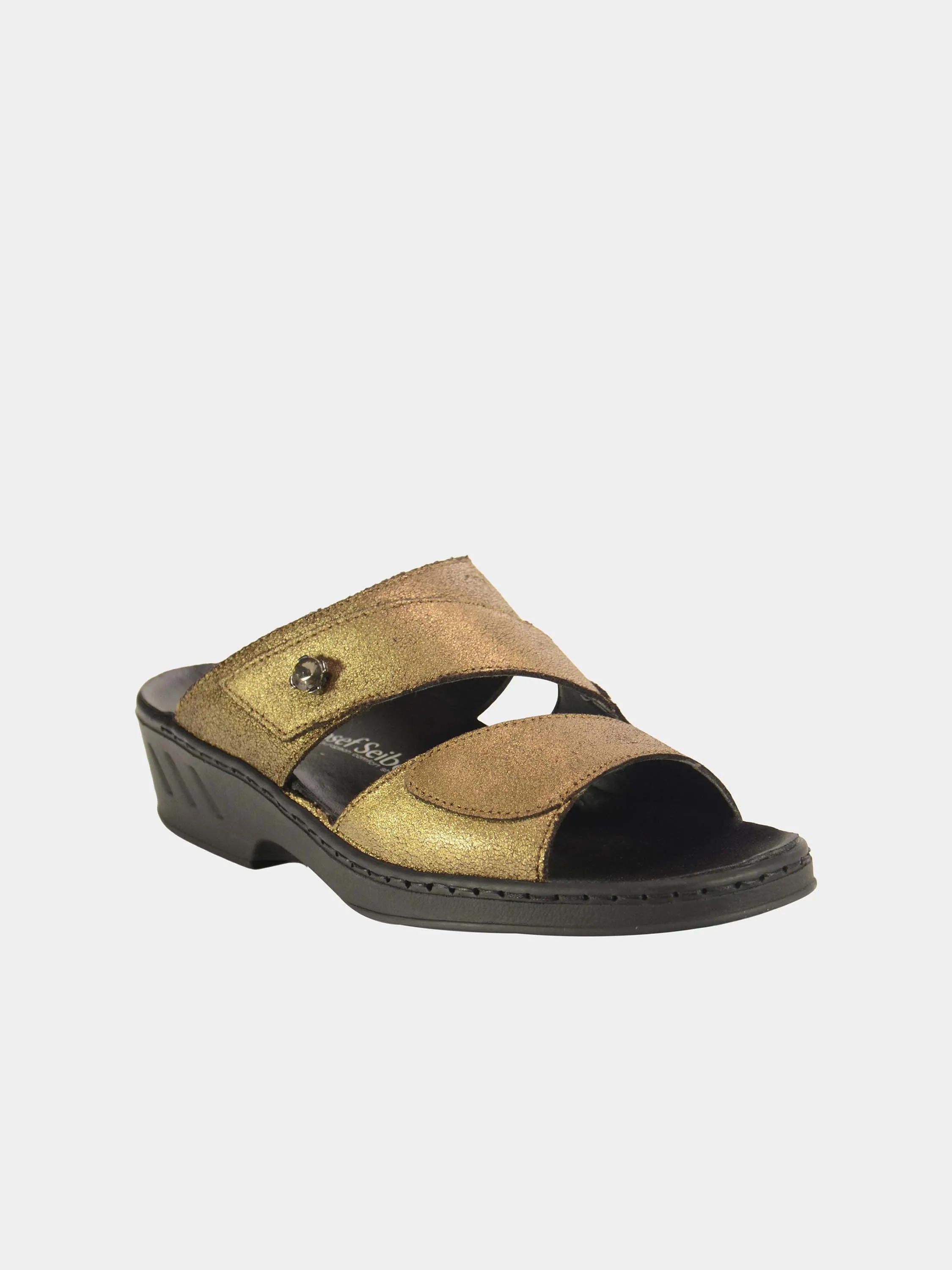 Josef Seibel Women's Double Strap Slider Leather Sandals