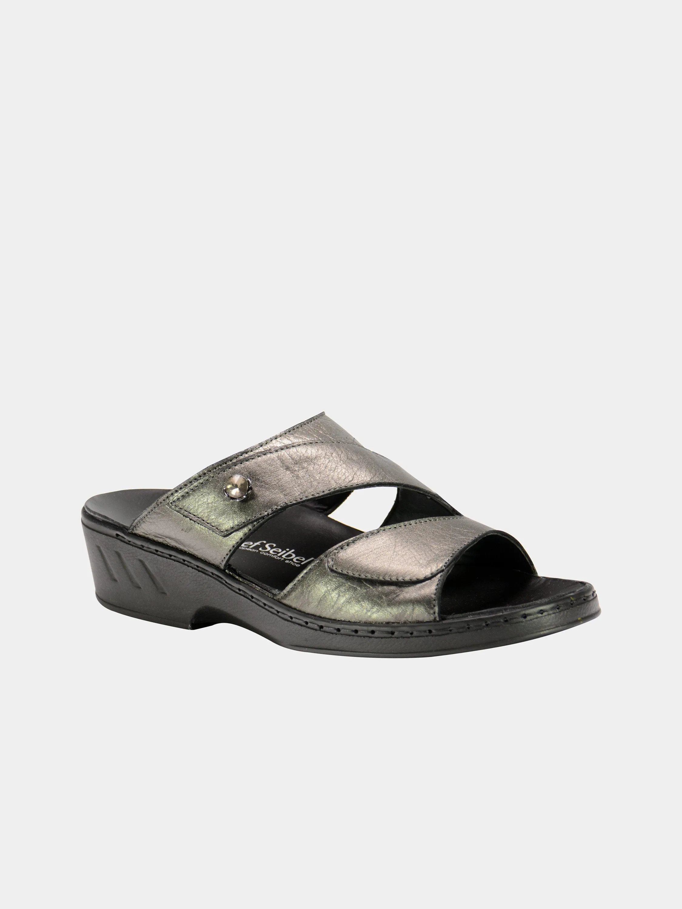 Josef Seibel Women's Double Strap Slider Leather Sandals