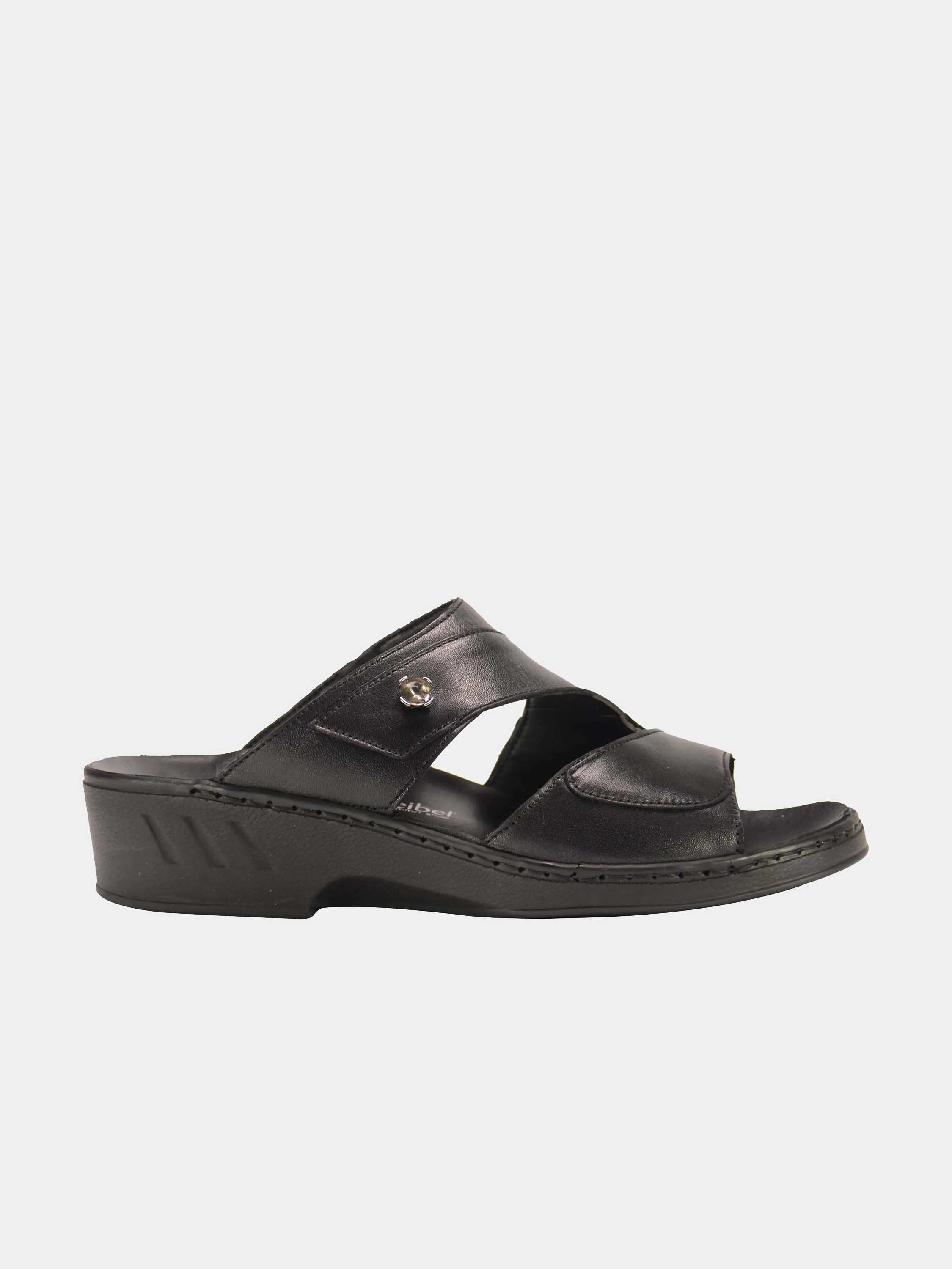 Josef Seibel Women's Double Strap Slider Leather Sandals