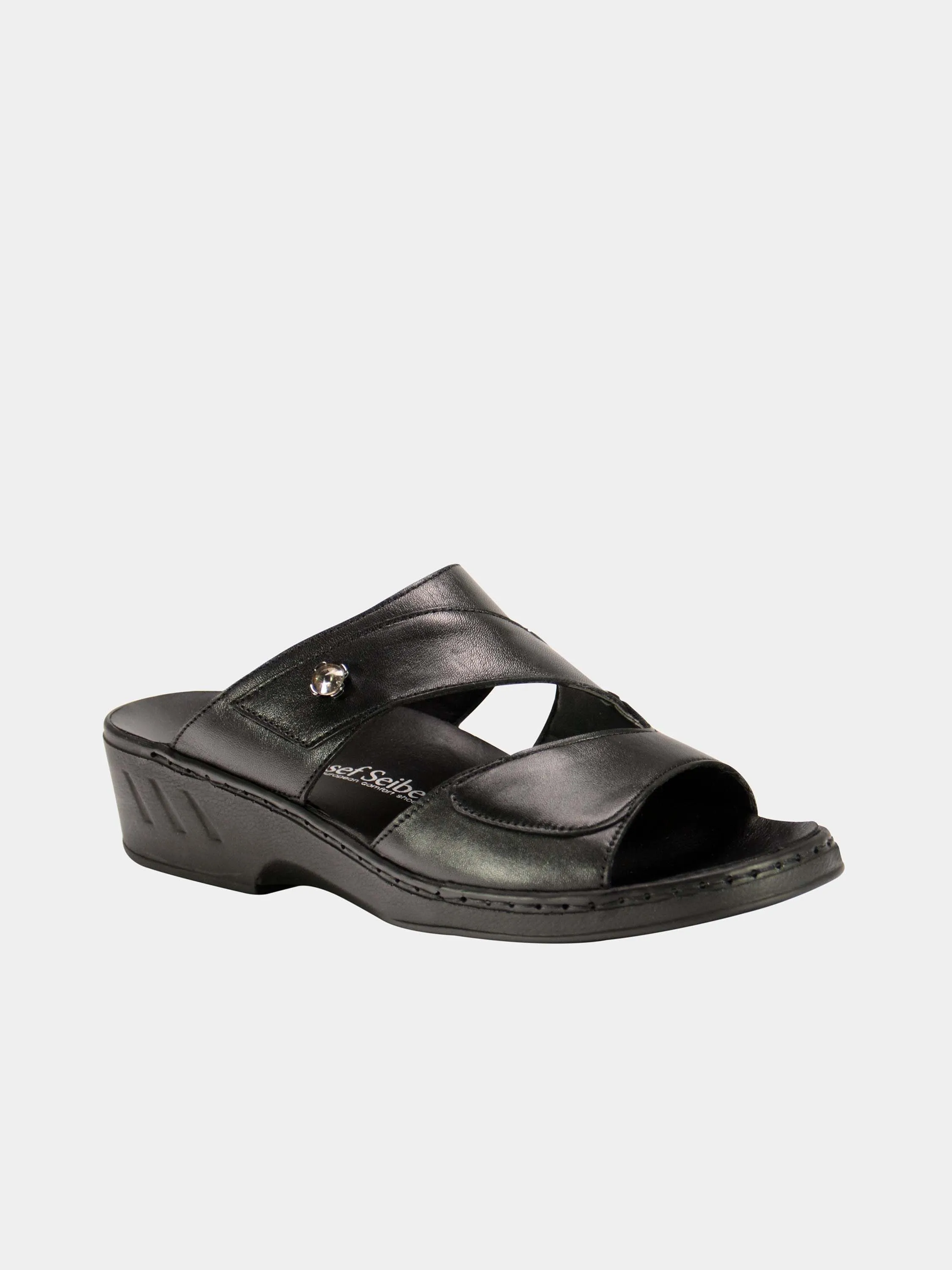 Josef Seibel Women's Double Strap Slider Leather Sandals