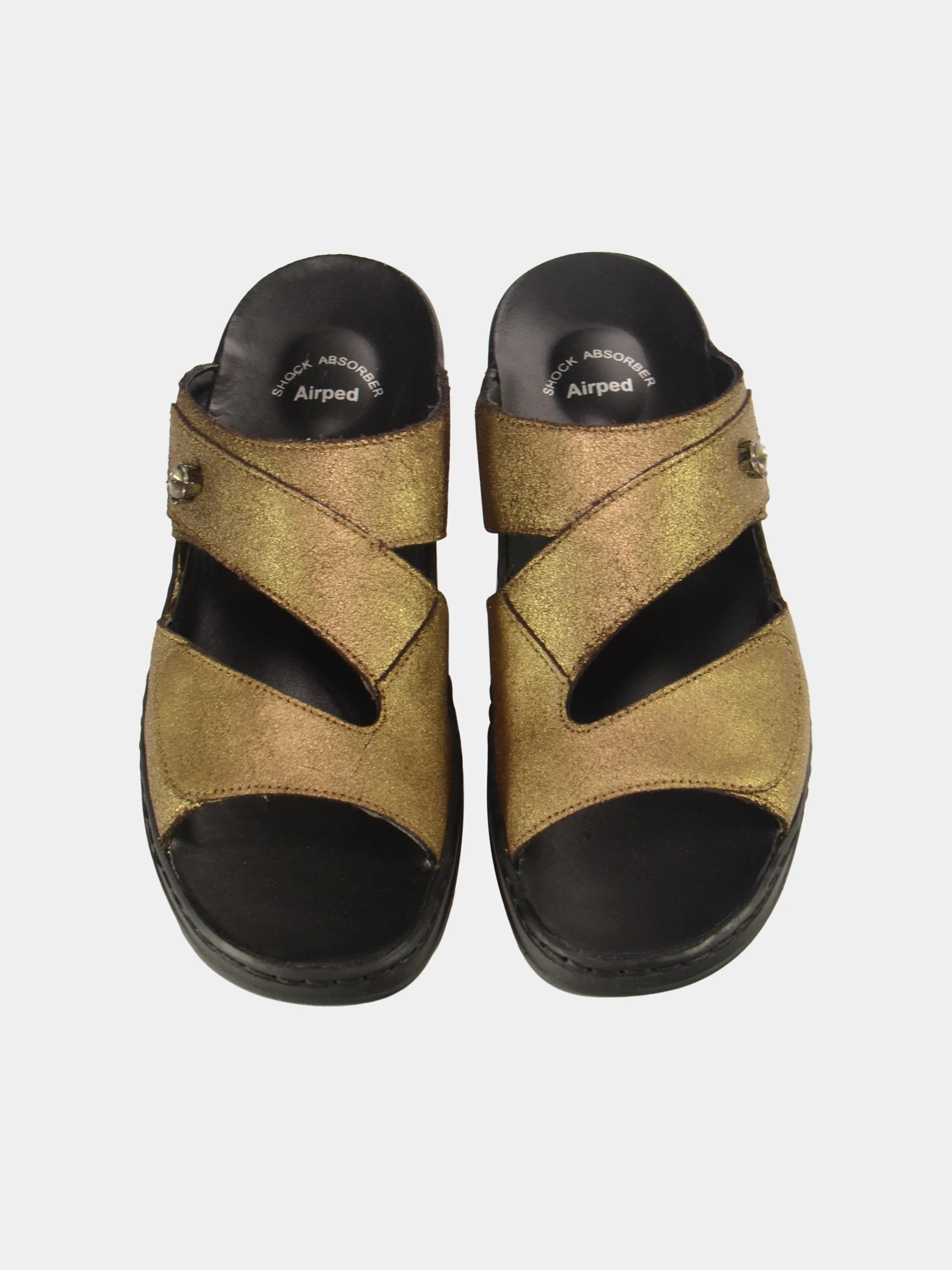 Josef Seibel Women's Double Strap Slider Leather Sandals