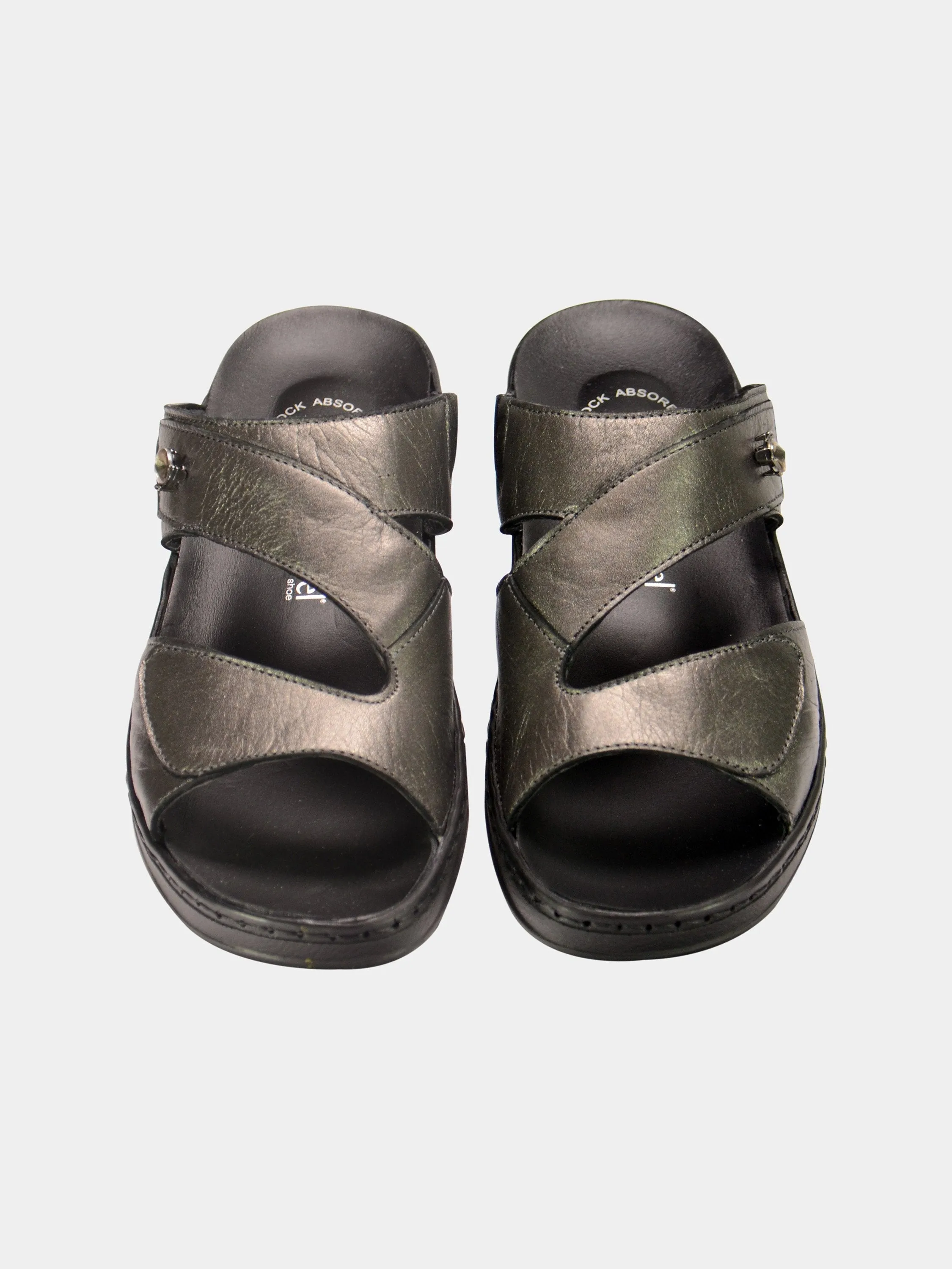 Josef Seibel Women's Double Strap Slider Leather Sandals