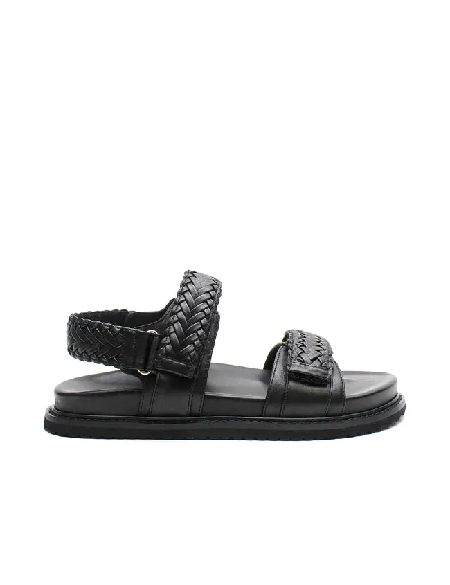 La Tribe Isla Braided Sandal - Black