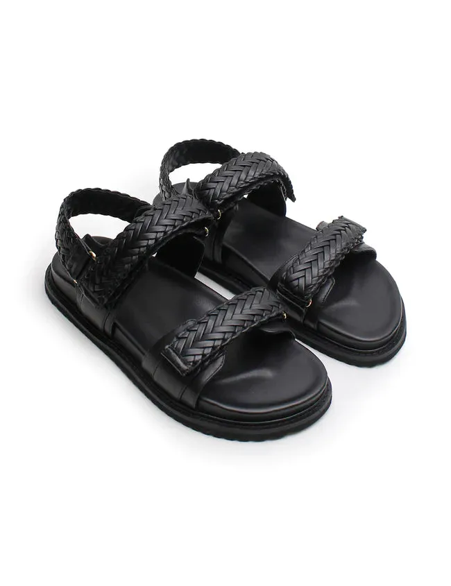 La Tribe Isla Braided Sandal - Black