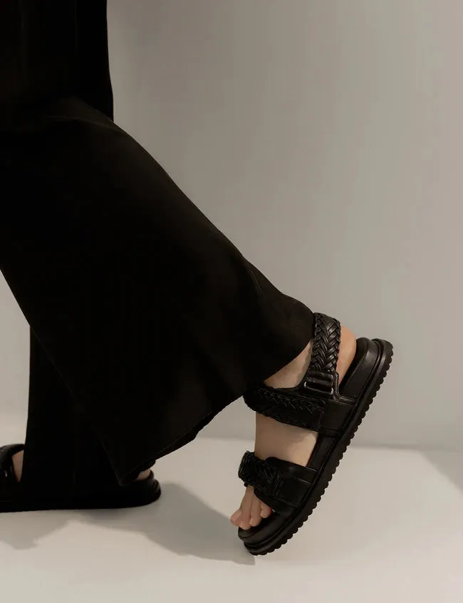 La Tribe Isla Braided Sandal - Black