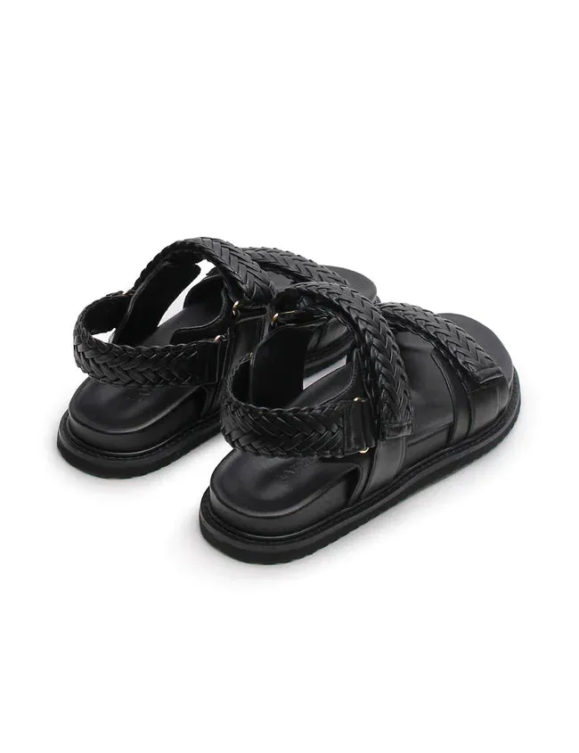 La Tribe Isla Braided Sandal - Black
