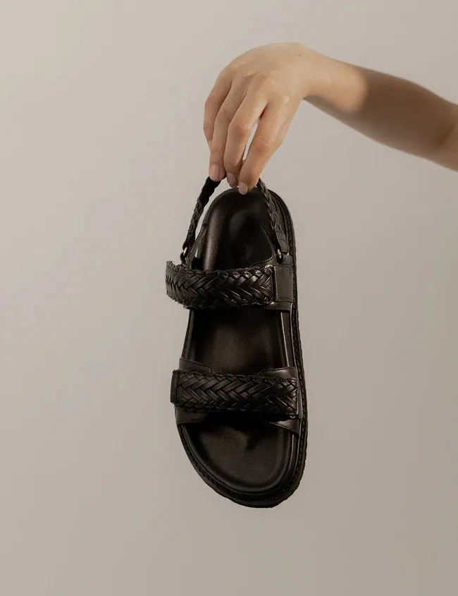 La Tribe Isla Braided Sandal - Black
