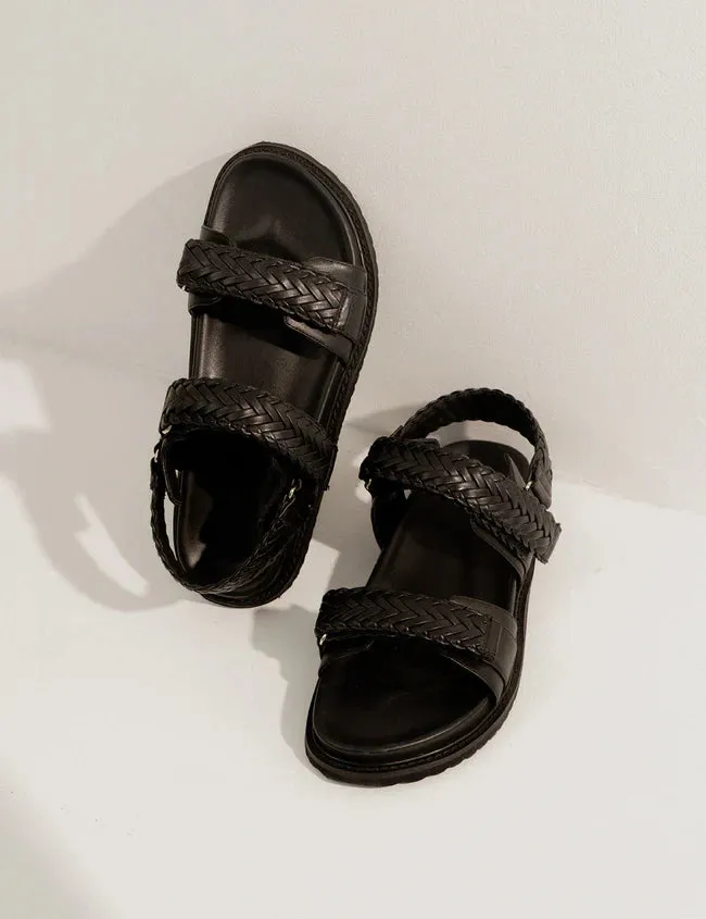 La Tribe Isla Braided Sandal - Black