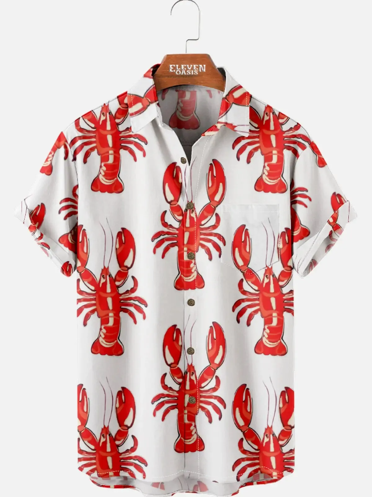 Mardi Gras Lobster Print Men's Shirt