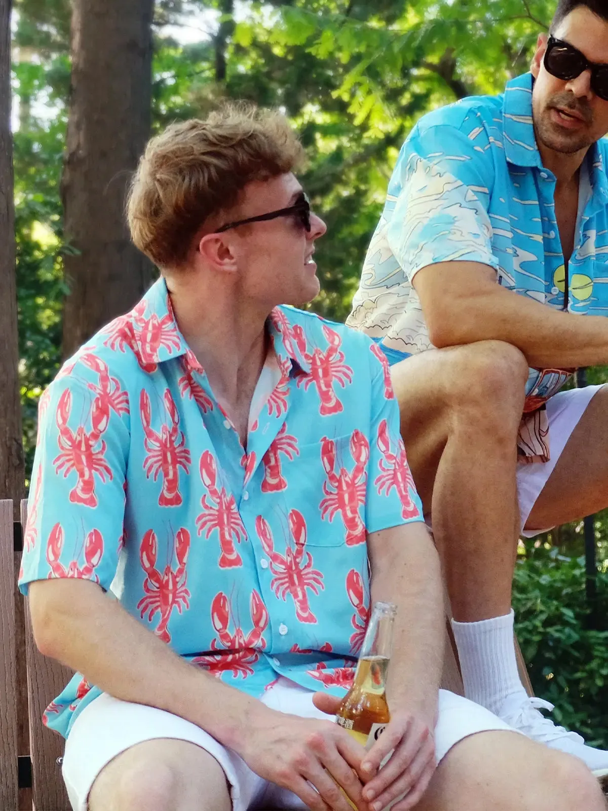 Mardi Gras Lobster Print Men's Shirt