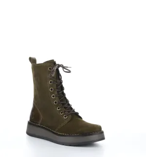 RAMI043FLY Sludge/Olive Zip Up Boots
