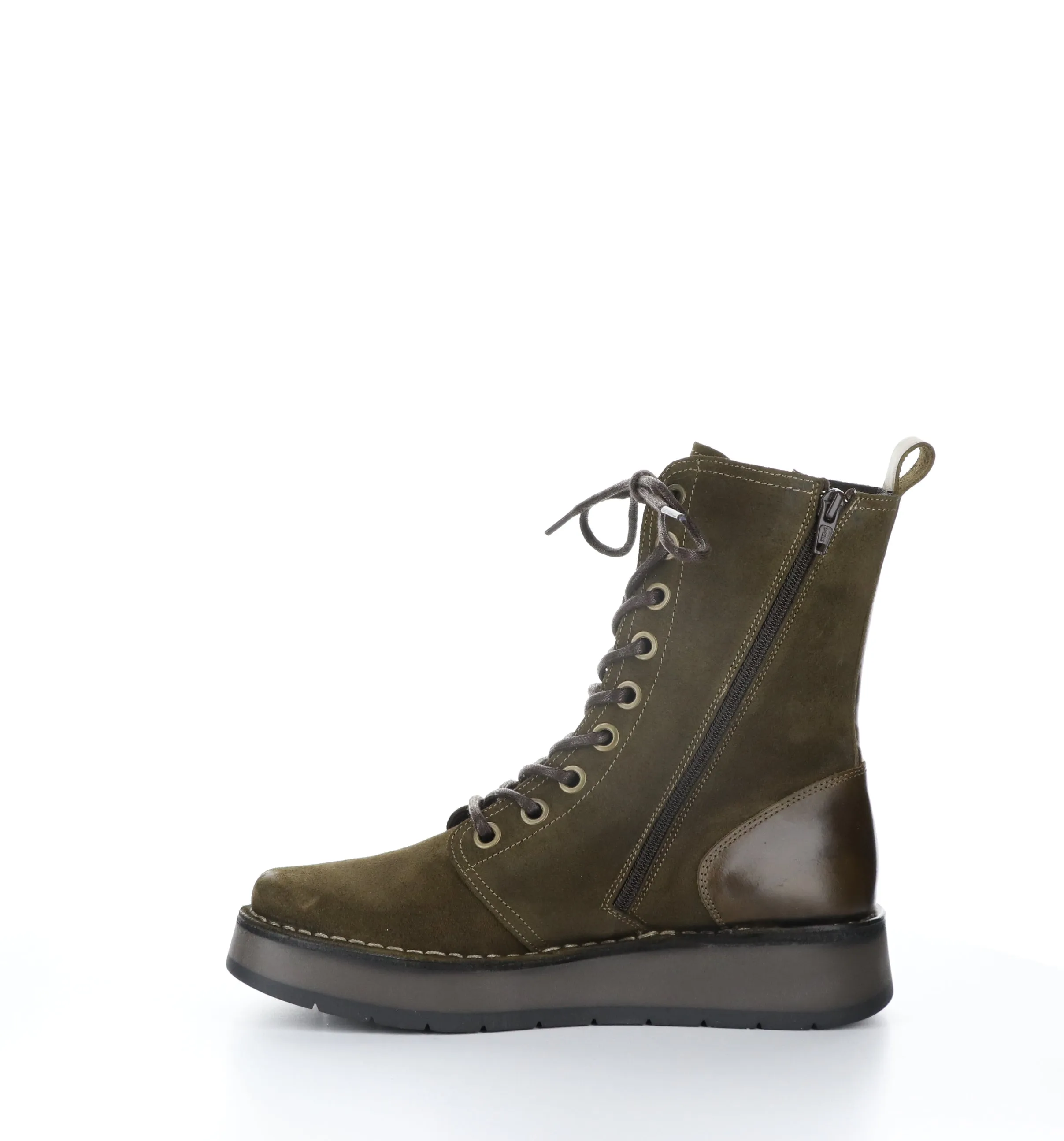 RAMI043FLY Sludge/Olive Zip Up Boots