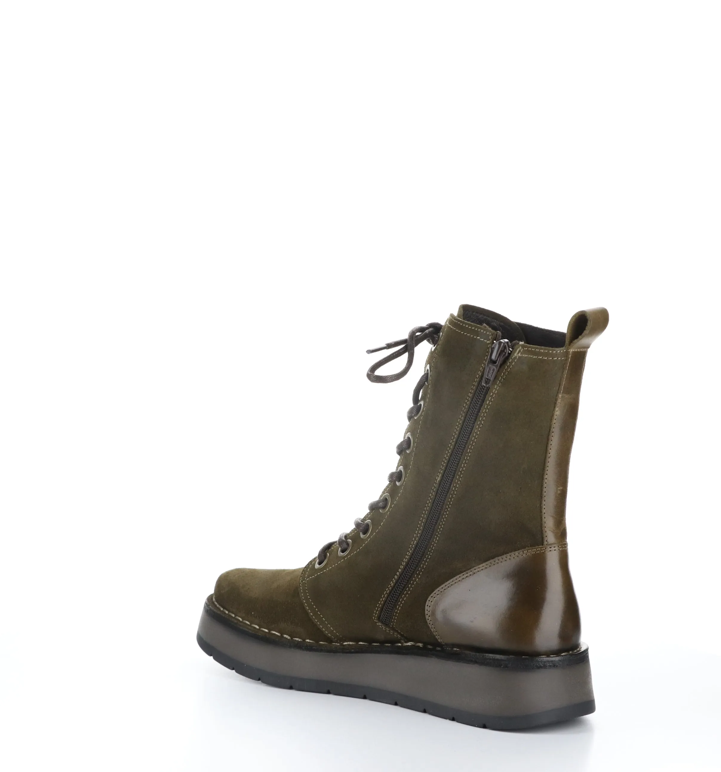 RAMI043FLY Sludge/Olive Zip Up Boots