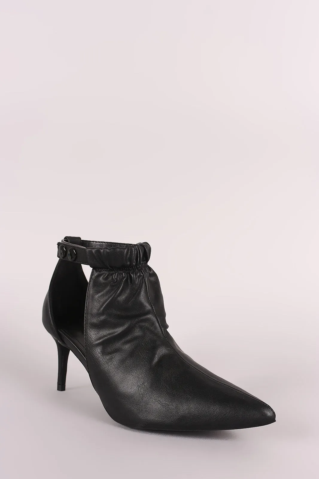 Shoe Republic LA Cutout Pointy Toe Kitten Heel Ankle Boots