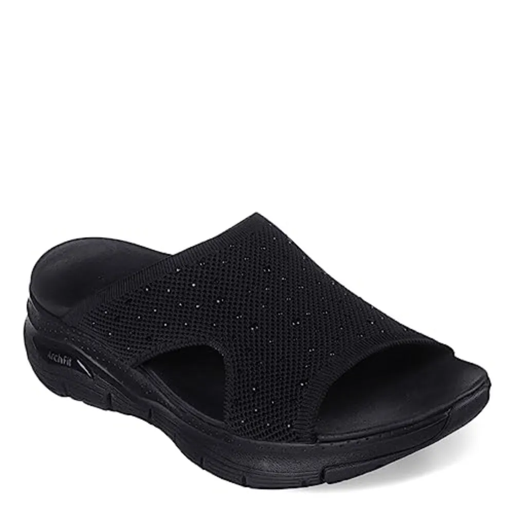 SKECHERS Women's Arch Fit Sweet Monet Sandal (Black)