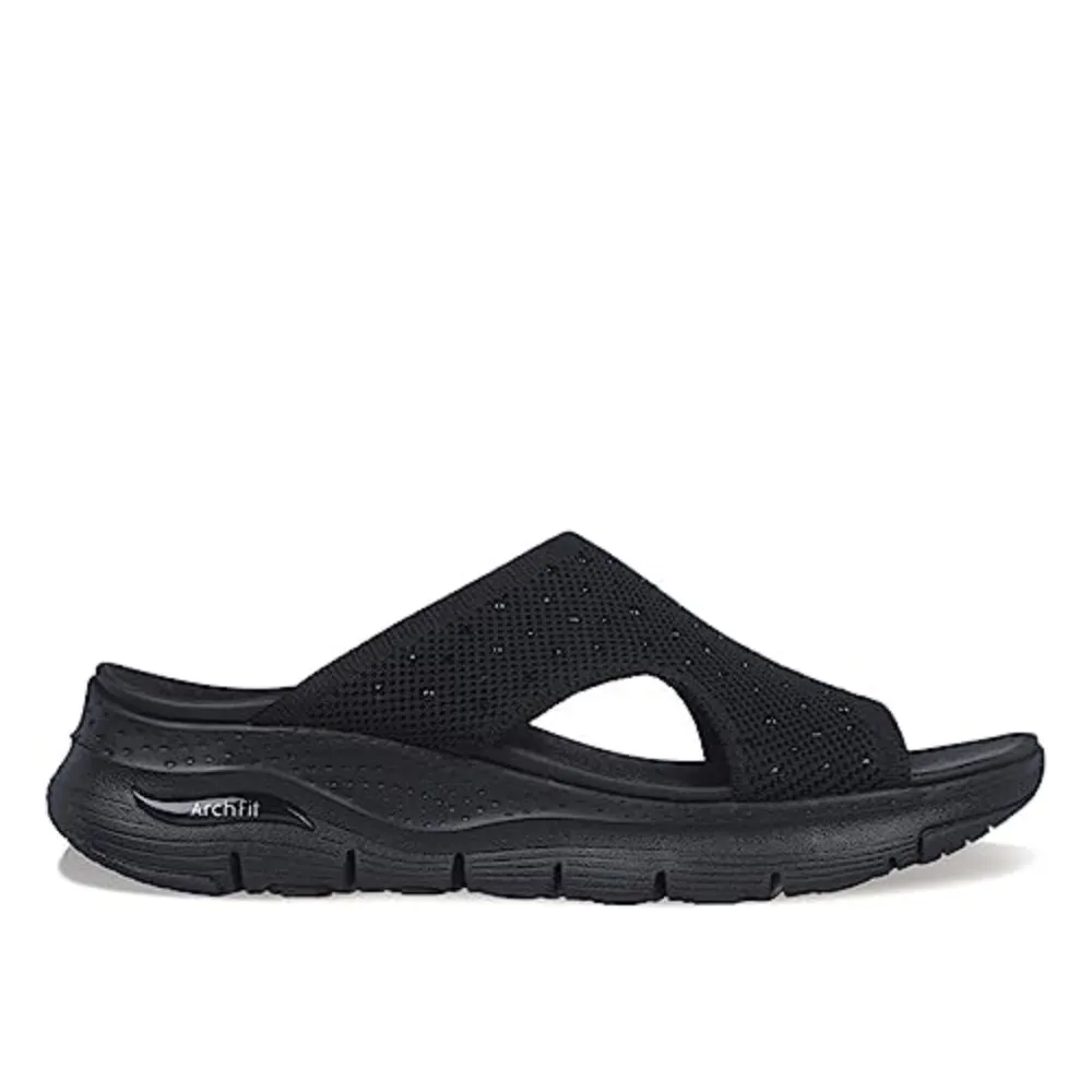SKECHERS Women's Arch Fit Sweet Monet Sandal (Black)