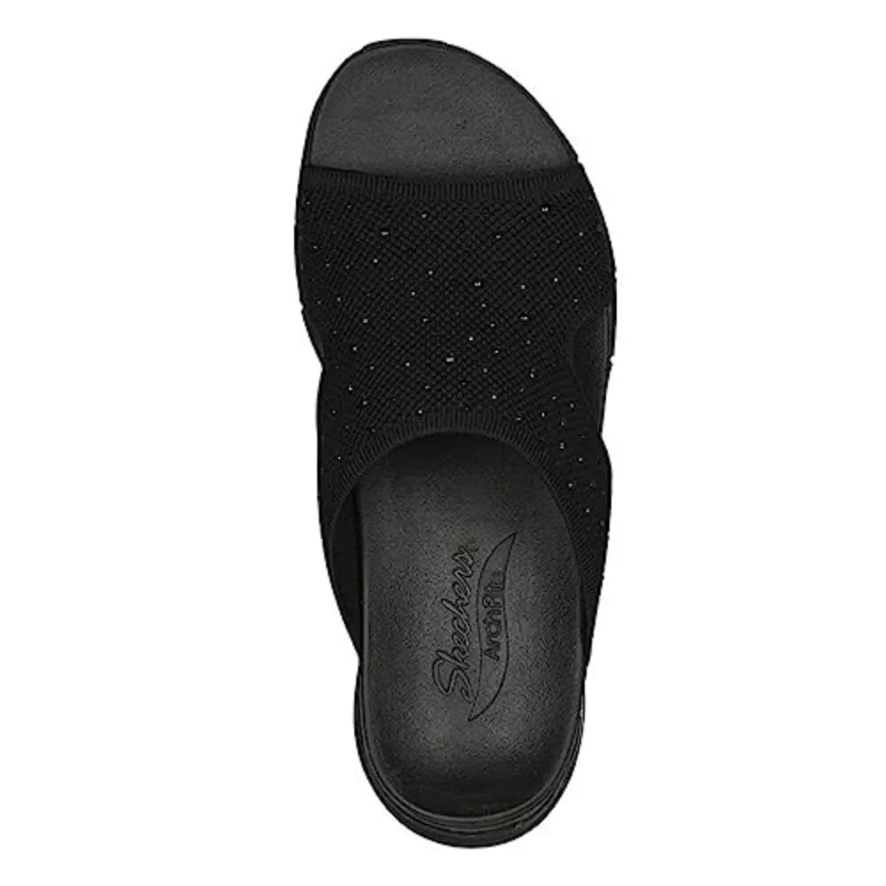SKECHERS Women's Arch Fit Sweet Monet Sandal (Black)