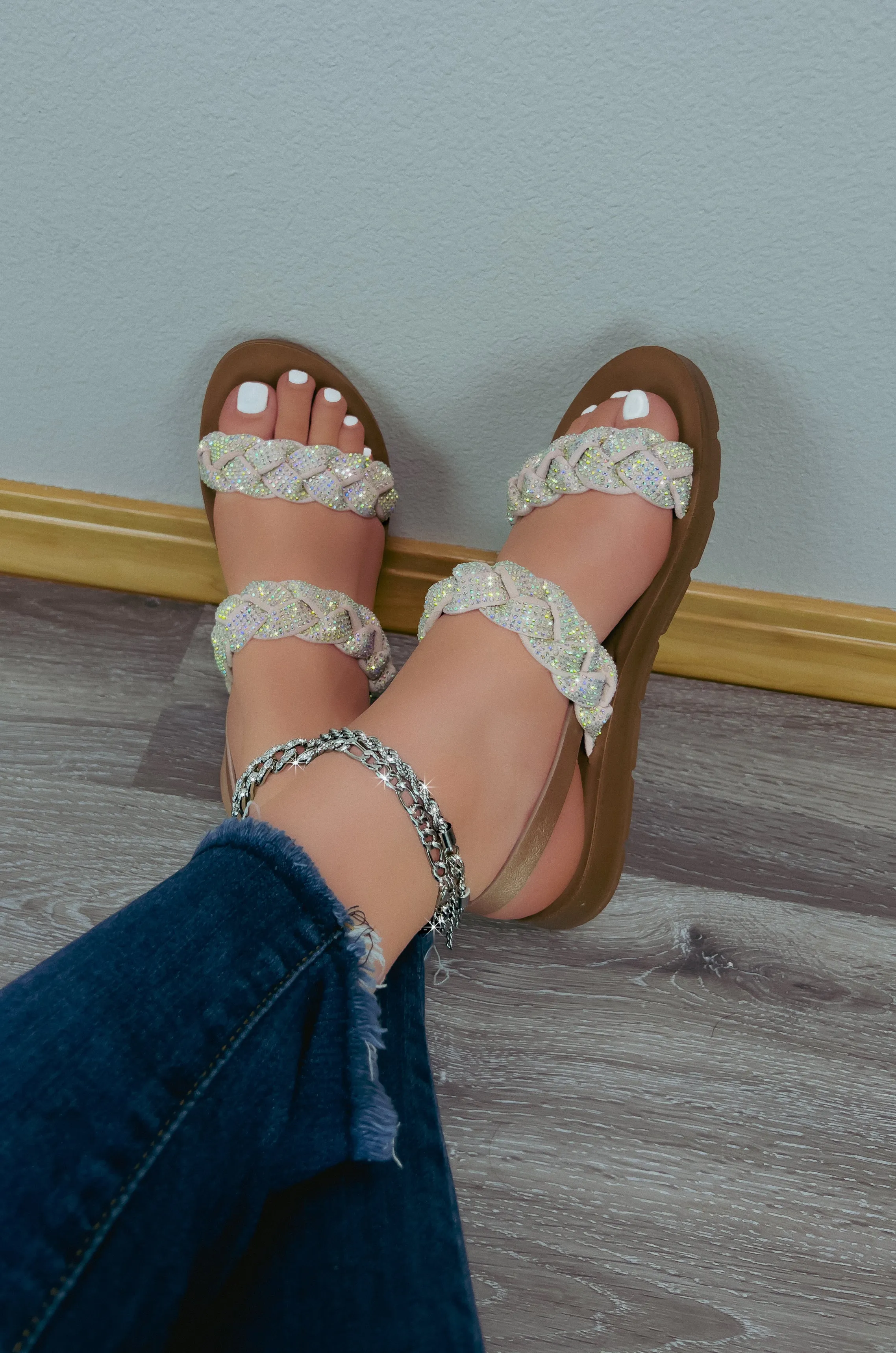 Stellar - Wide Fit Embellished Braided Straps Platform Sandals, Comfort Sole, Trendy Summer Footwear, Supportive Design, Perfect for All-Day Wear